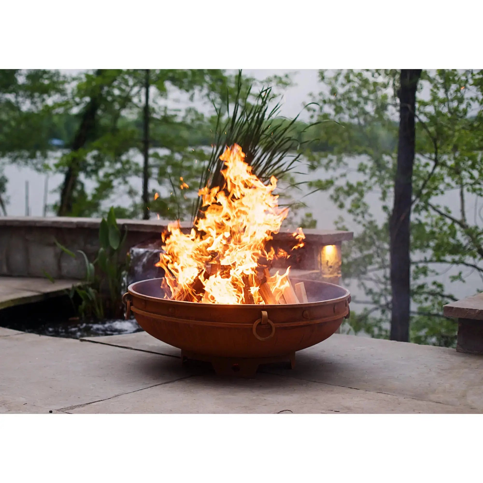 Emperor 37″ Round Wood Burning Fire Pit – Carbon Steel by Fire Pit Art Fire Pit Art