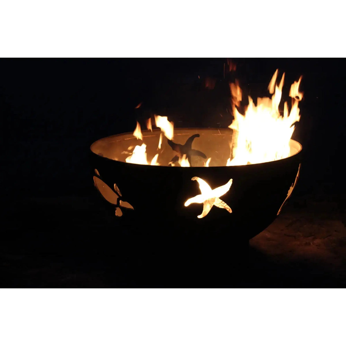 Sea Creatures 36″ Round Wood Burning Fire Pit – Carbon Steel by Fire Pit Art Fire Pit Art