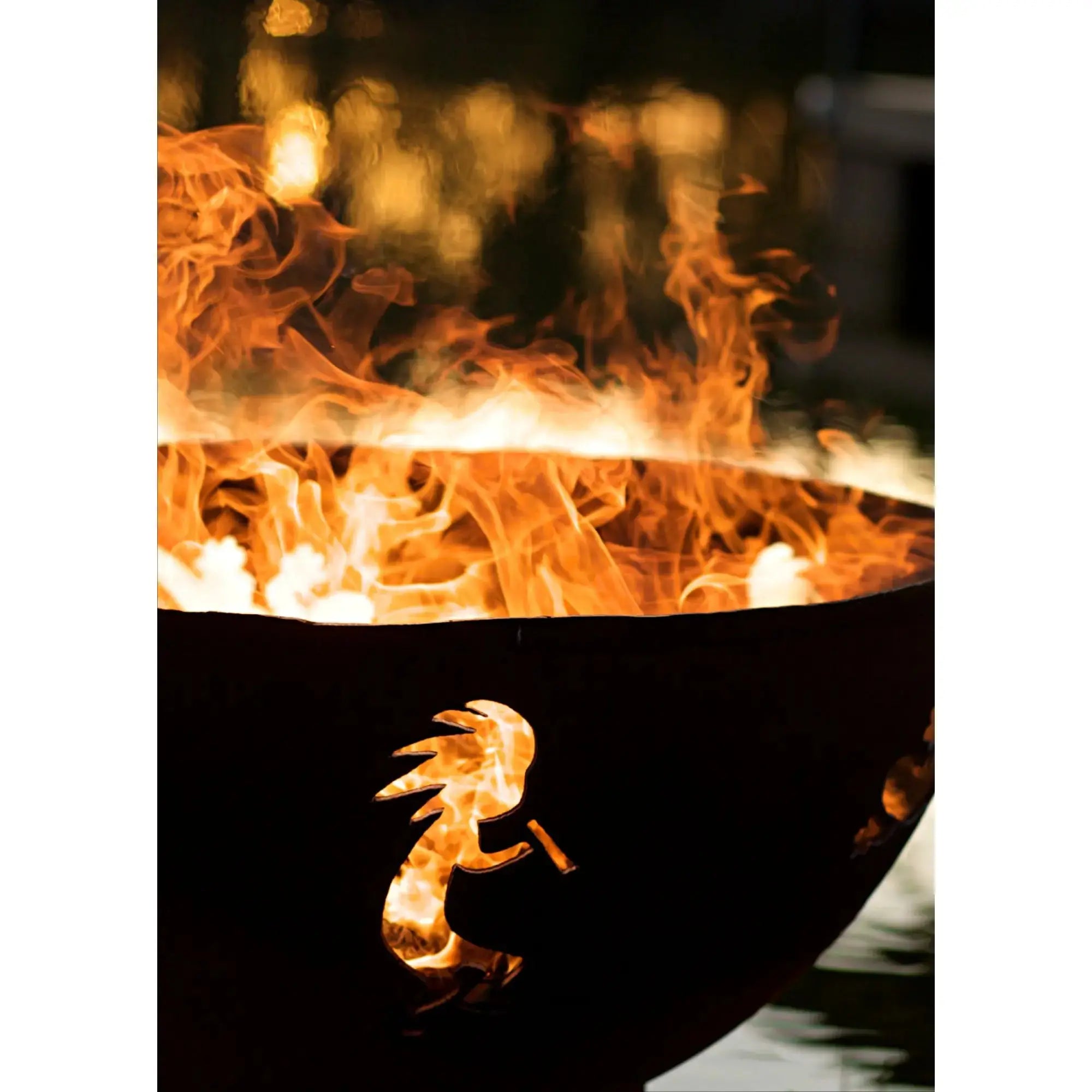 Kokopelli 36″ Round Wood Burning Fire Pit – Carbon Steel by Fire Pit Art Fire Pit Art
