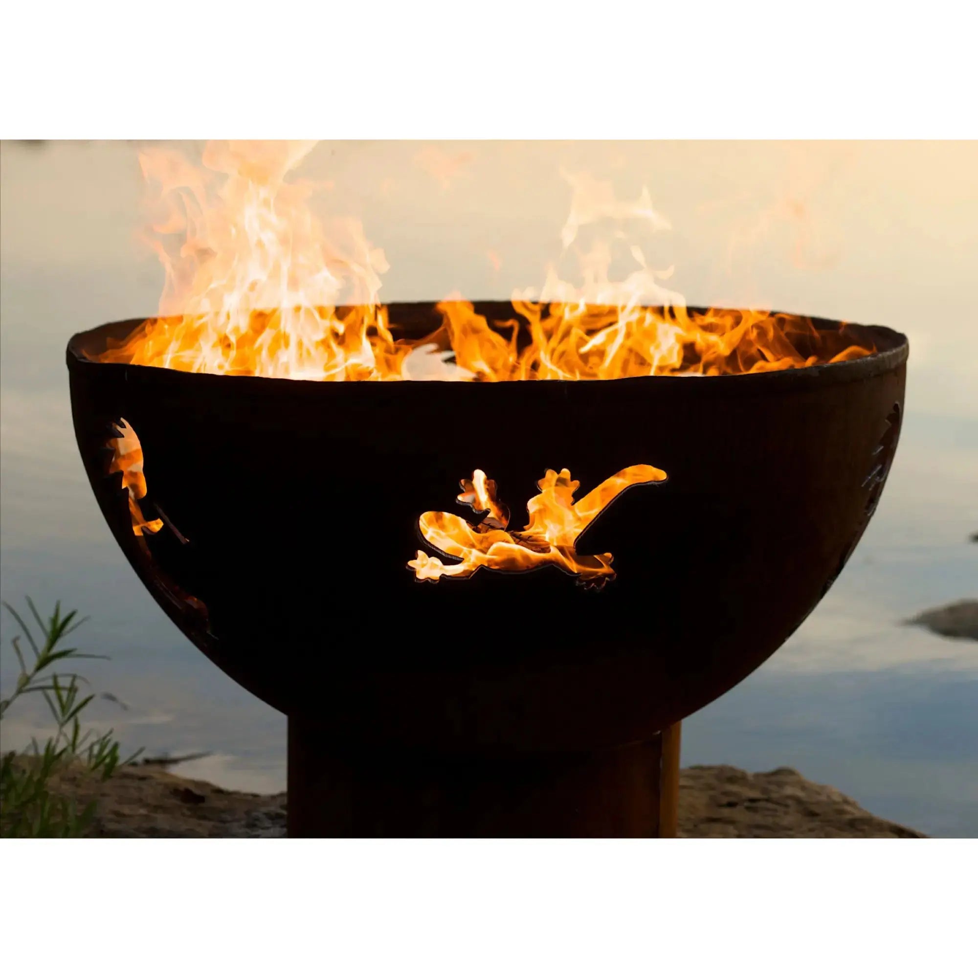 Kokopelli 36″ Round Wood Burning Fire Pit – Carbon Steel by Fire Pit Art Fire Pit Art