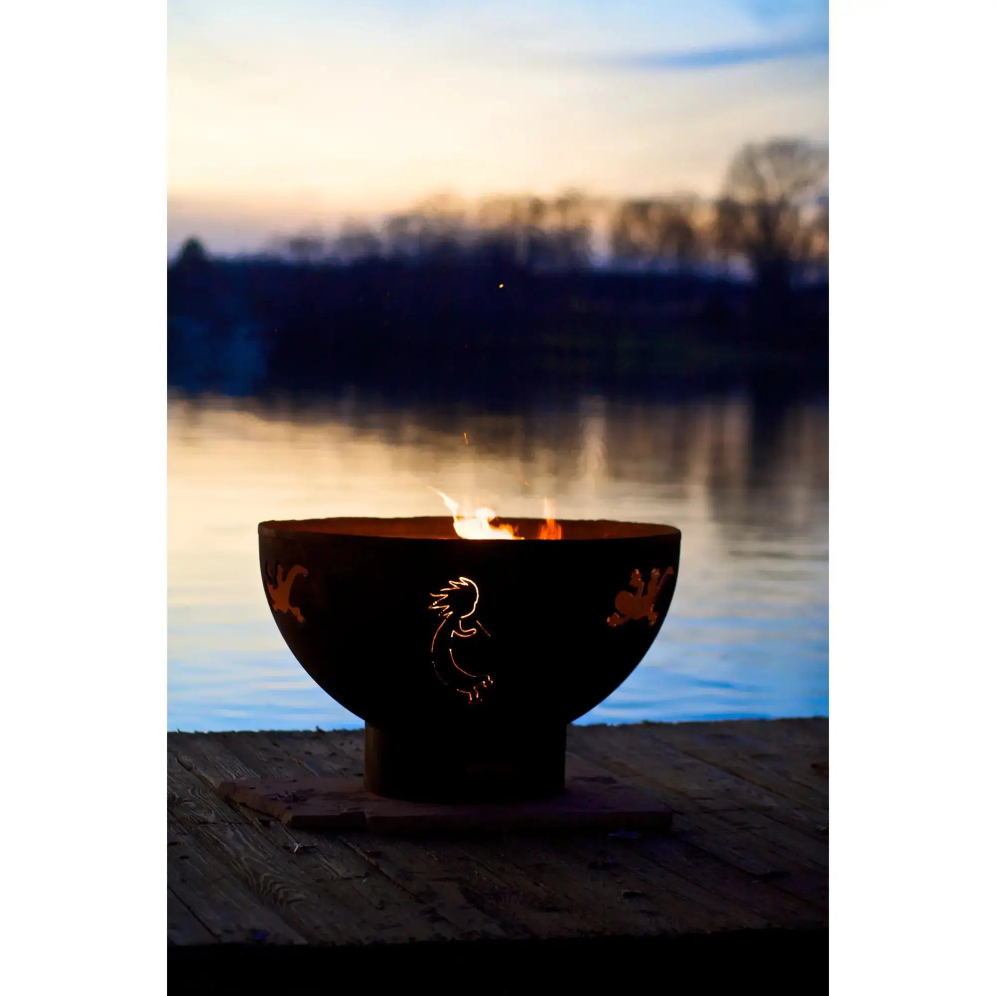 Kokopelli 36″ Round Wood Burning Fire Pit – Carbon Steel by Fire Pit Art Fire Pit Art