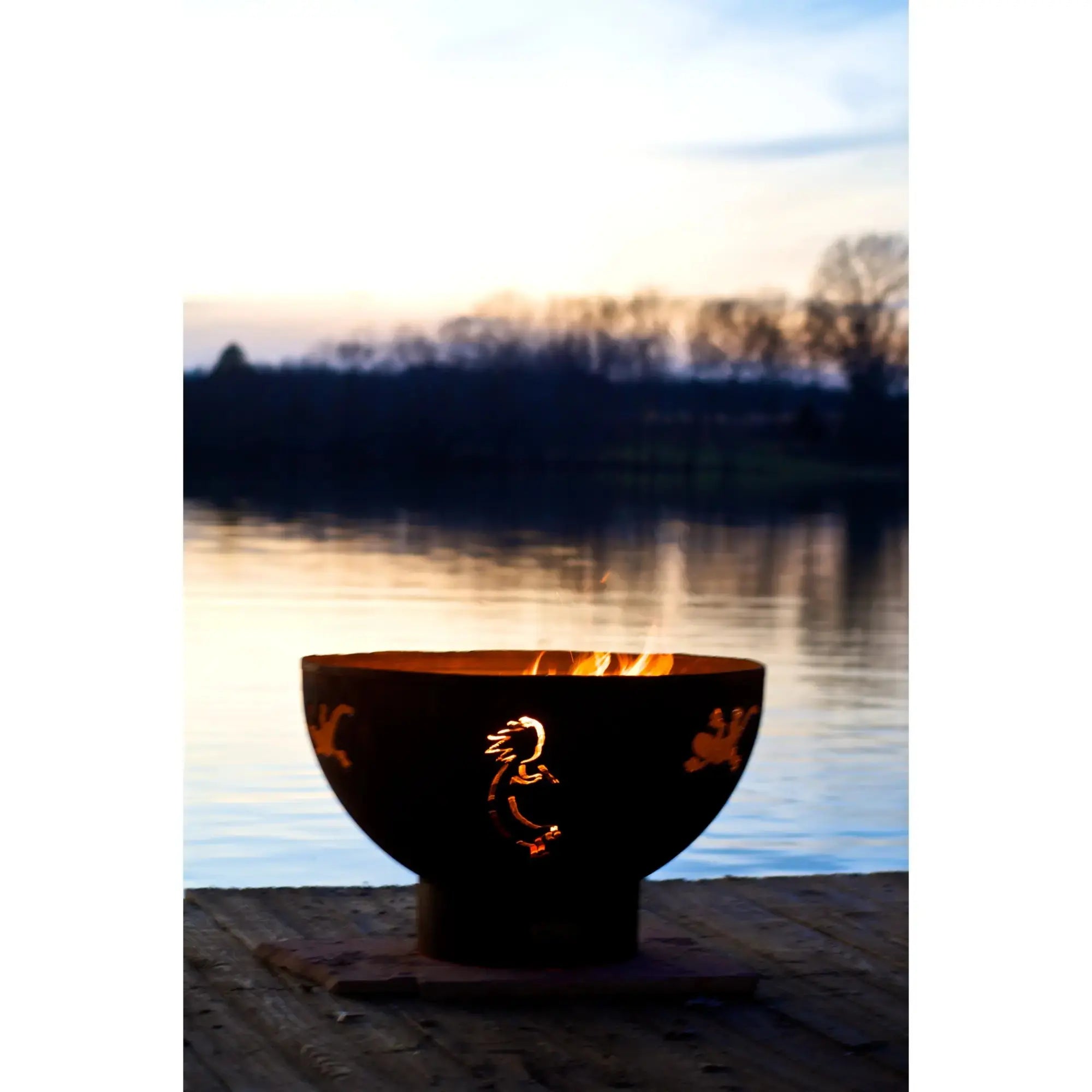 Kokopelli 36″ Round Wood Burning Fire Pit – Carbon Steel by Fire Pit Art Fire Pit Art