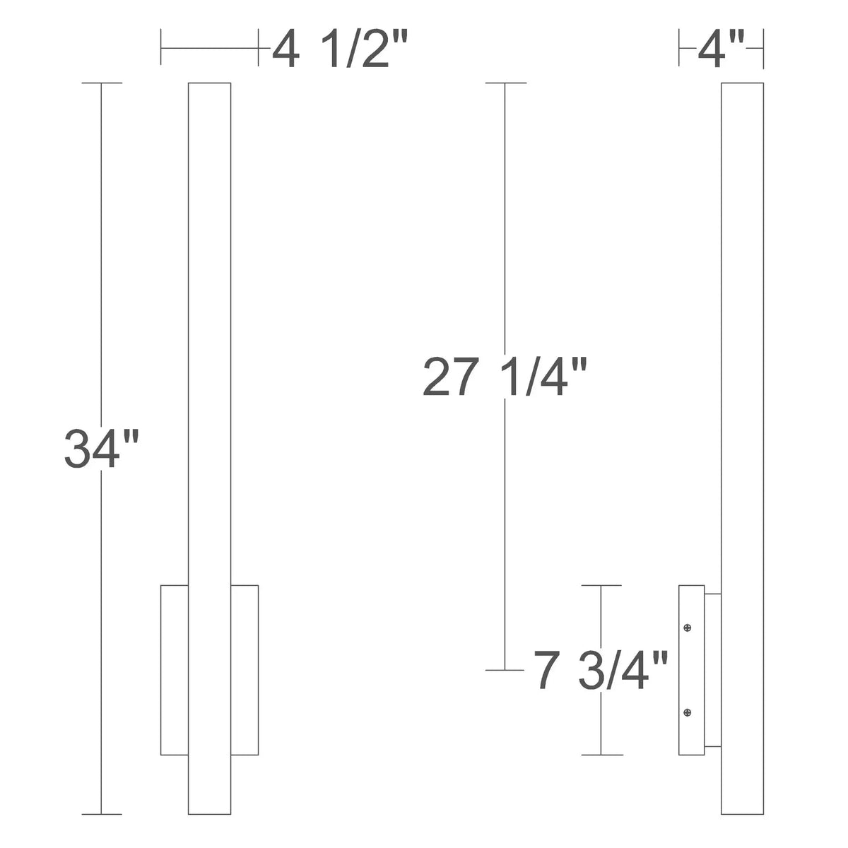 Alteck Lina 34-Inch Dark Bronze Oxide 5-CCT LED Outdoor Wall Light - Wet Rated - AW0164-5CCT-W-DBO Alteck