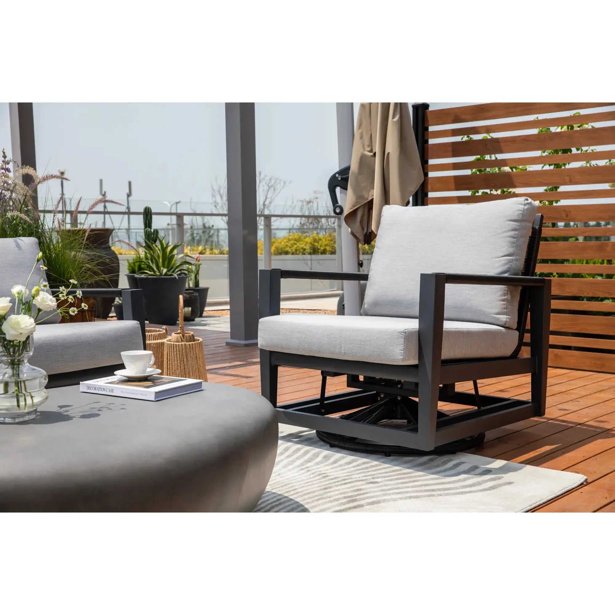 Laguna Swivel Glider Chair (OS2506W) - Elementi Elementi