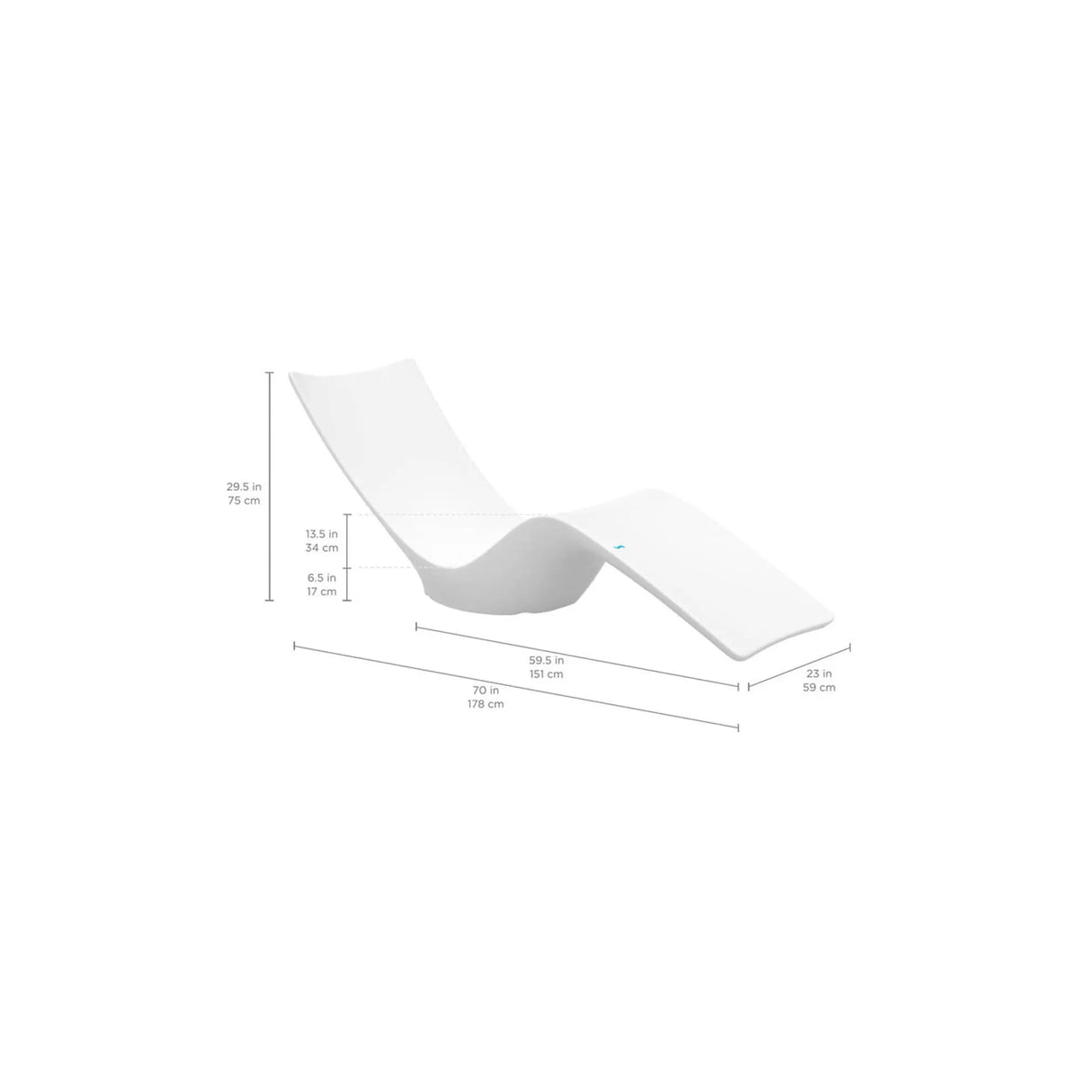 Ledge Lounger Autograph Chaise 70" Resin In-Pool Chaise Lounge - view 9