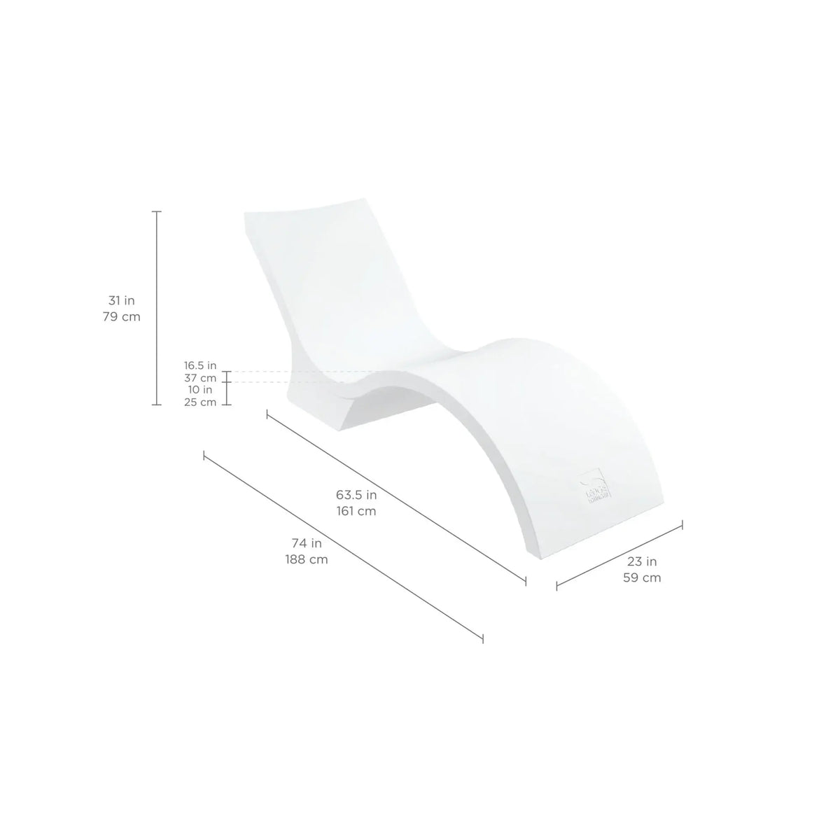 Ledge Lounger Signature Chaise Deep 74" Resin In-Pool Chaise Lounge - view 10