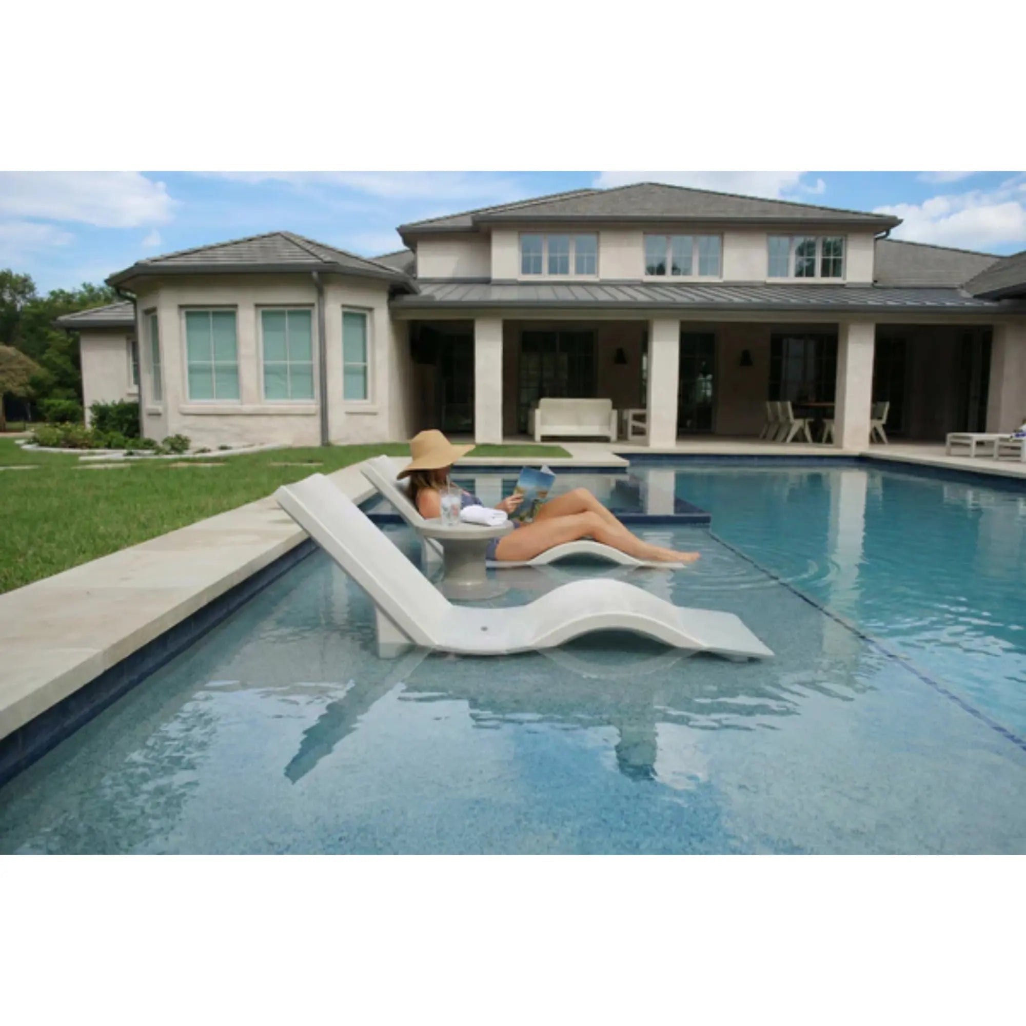 Line Chaise Lounge | Luxury In-Pool Chaise for Sun Shelves — Tupelo Goods Tupelo Goods
