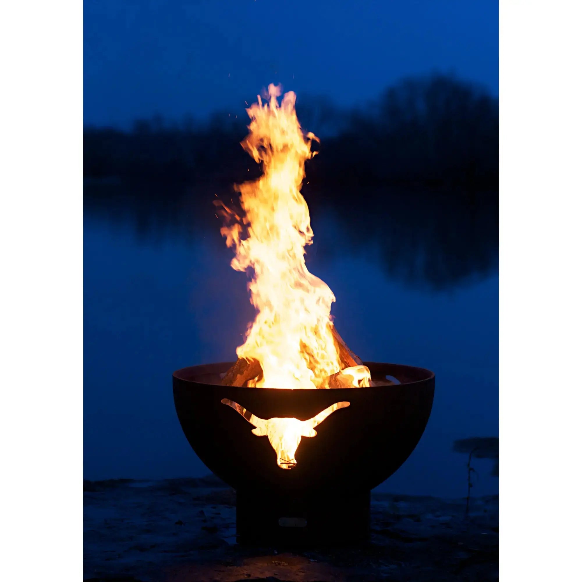 Longhorn 36″ Round Wood Burning Fire Pit – Carbon Steel by Fire Pit Art Fire Pit Art