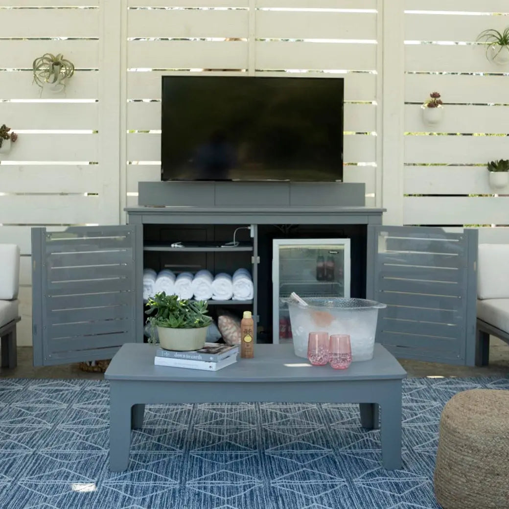 Ledge Lounger Mainstay Bar Credenza 57" Resin Outdoor Bar & TV Stand - view 5