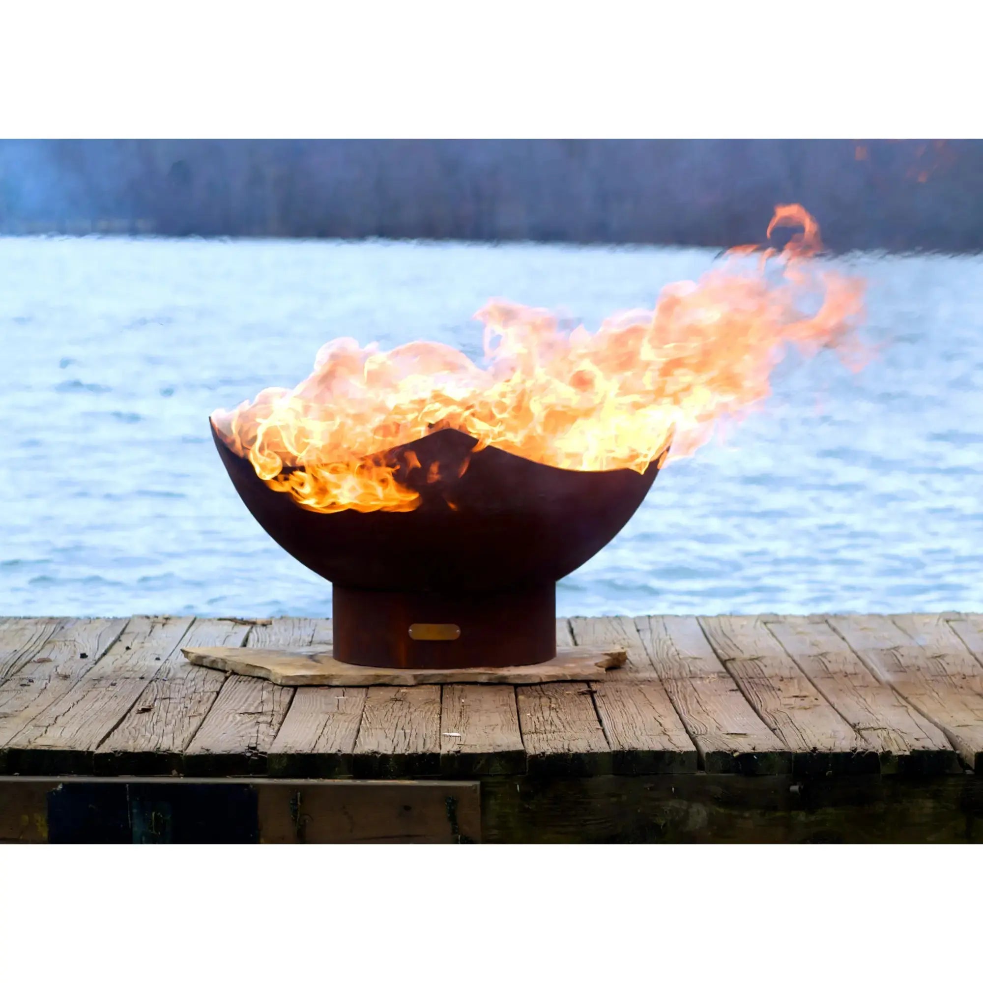 Manta Ray 36″ Round Wood Burning Fire Pit – Carbon Steel by Fire Pit Art Fire Pit Art