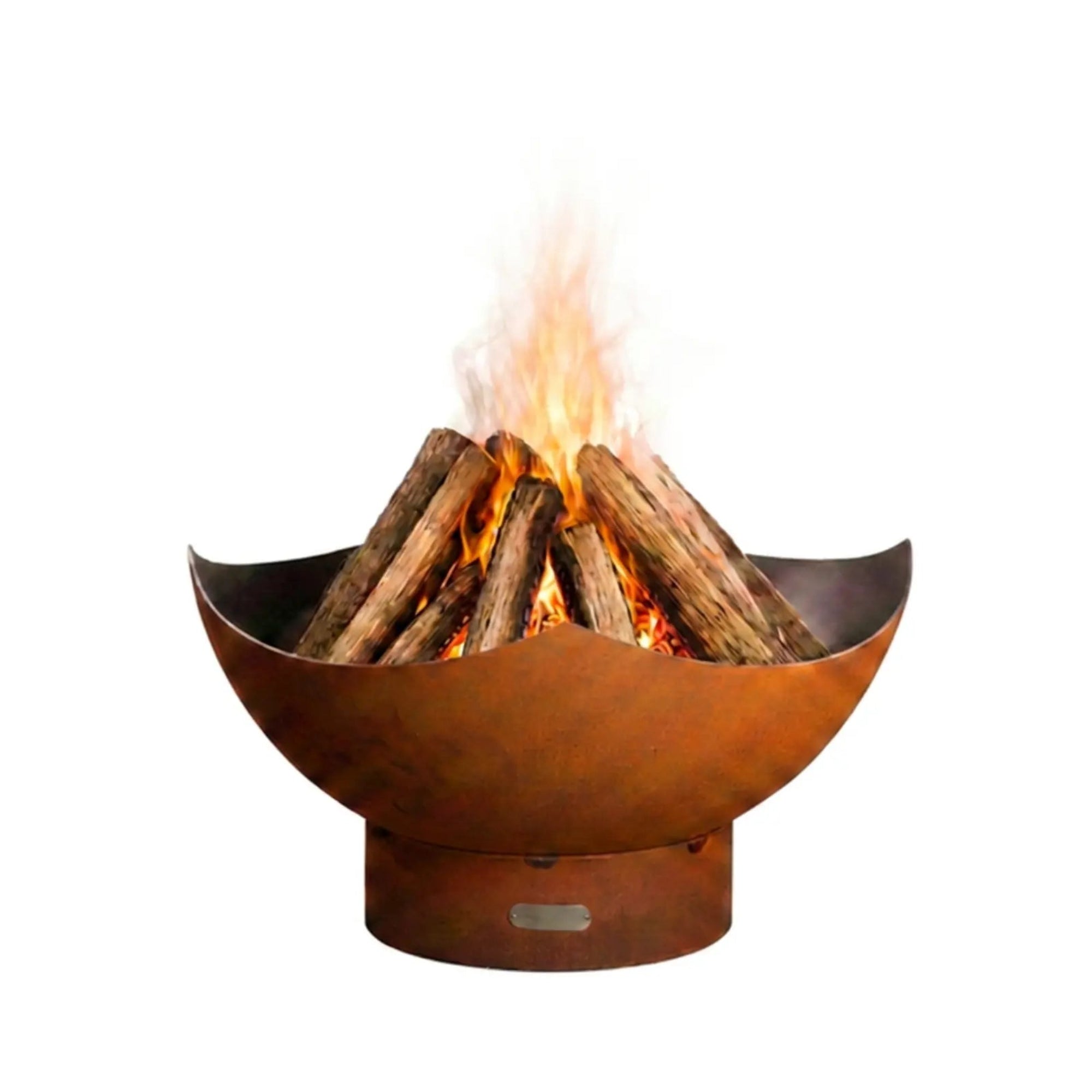 Manta Ray 36″ Round Wood Burning Fire Pit – Carbon Steel by Fire Pit Art Fire Pit Art