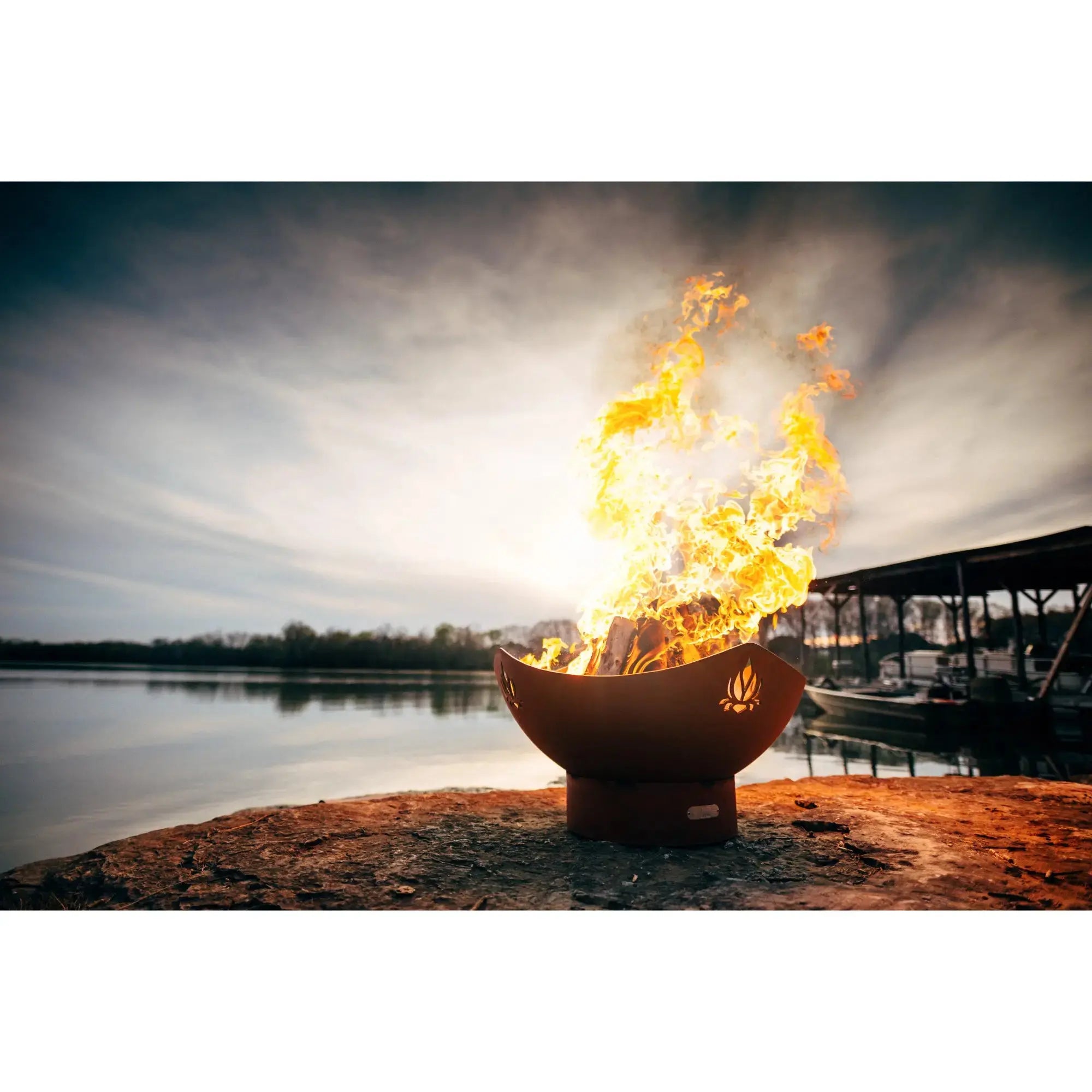 Namaste 36″ Round Wood Burning Fire Pit – Carbon Steel by Fire Pit Art Fire Pit Art