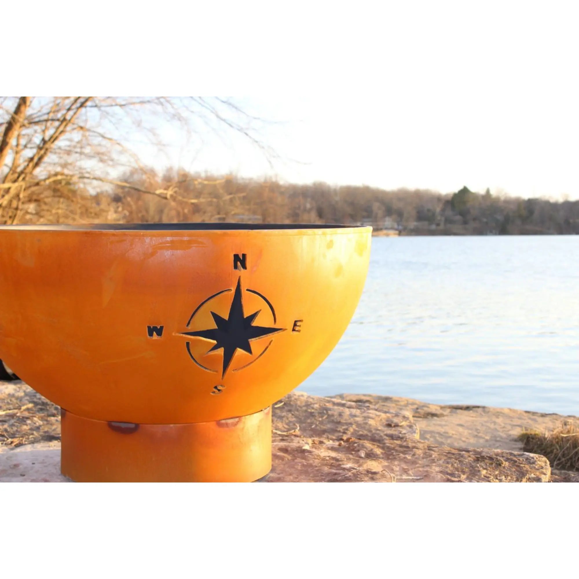 Navigator 36″ Round Wood Burning Fire Pit – Carbon Steel by Fire Pit Art Fire Pit Art