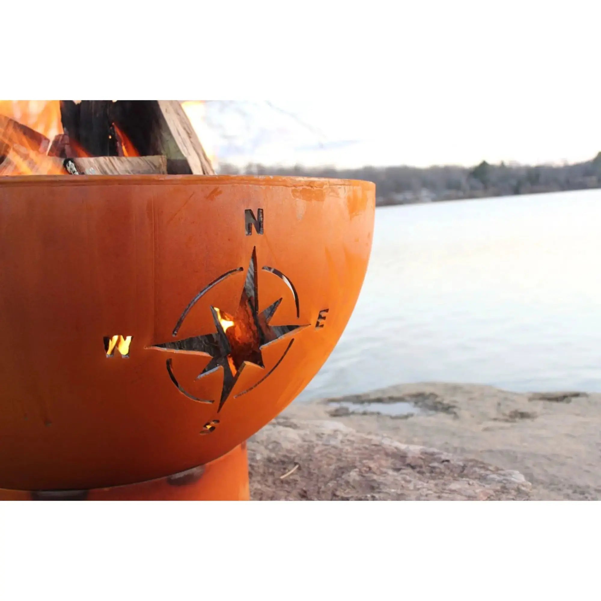 Navigator 36″ Round Wood Burning Fire Pit – Carbon Steel by Fire Pit Art Fire Pit Art