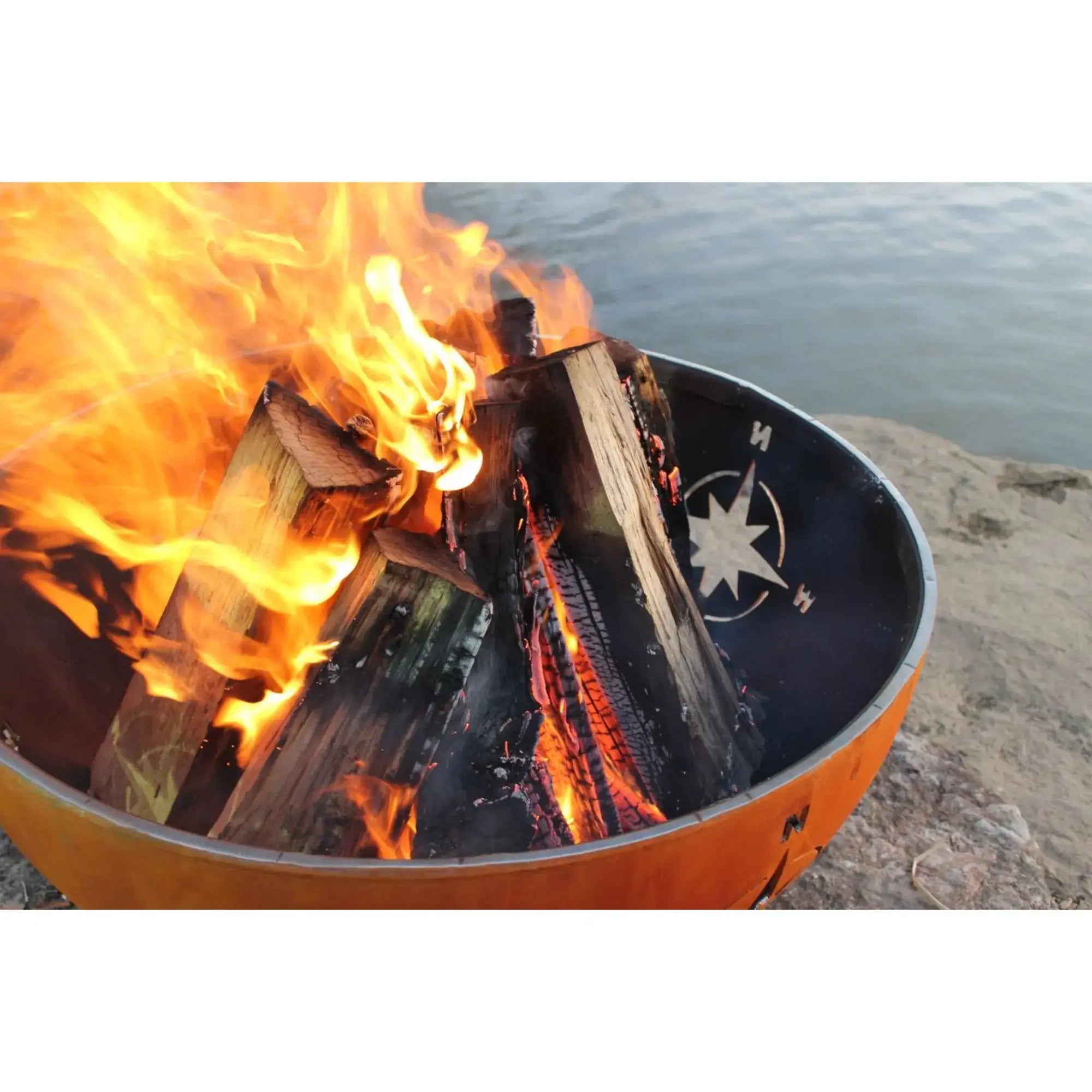 Navigator 36″ Round Wood Burning Fire Pit – Carbon Steel by Fire Pit Art Fire Pit Art