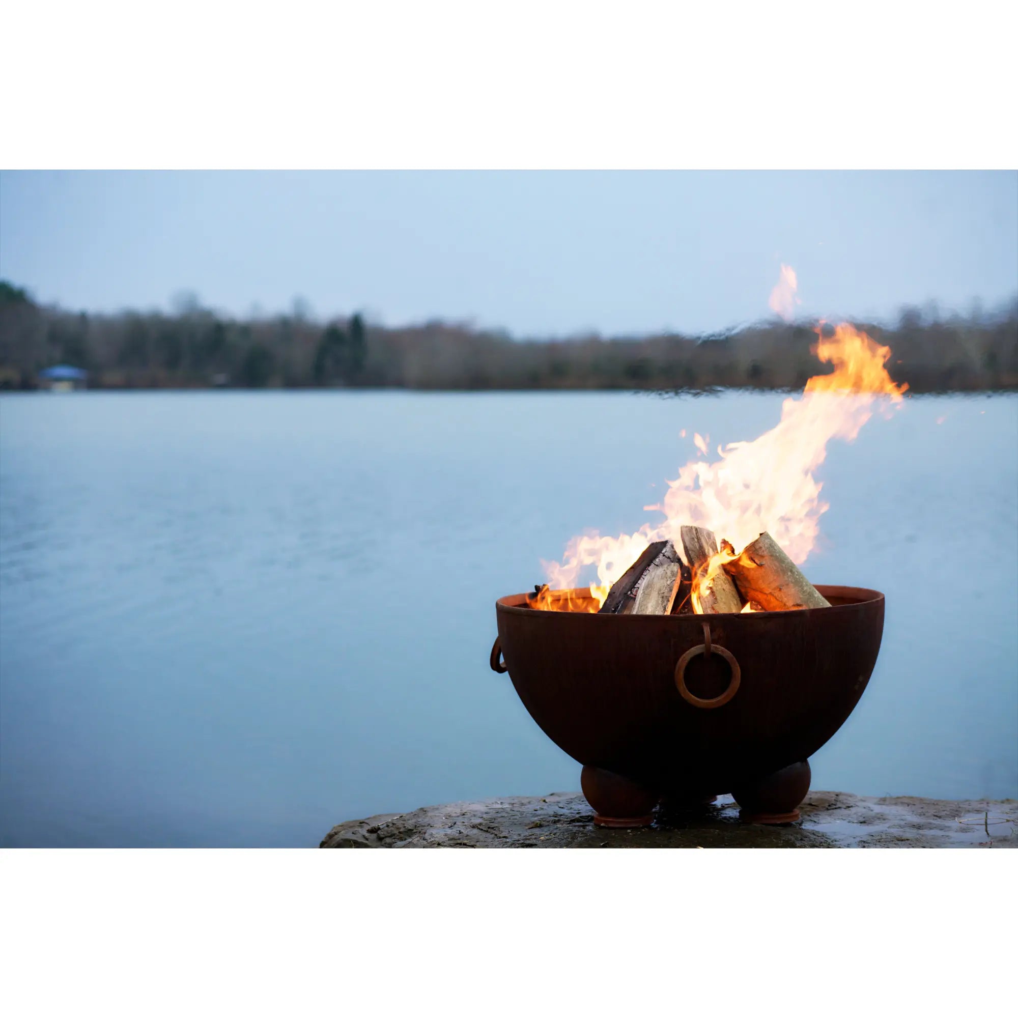 Nepal 41″ Round Wood Burning Fire Pit – Carbon Steel by Fire Pit Art Fire Pit Art
