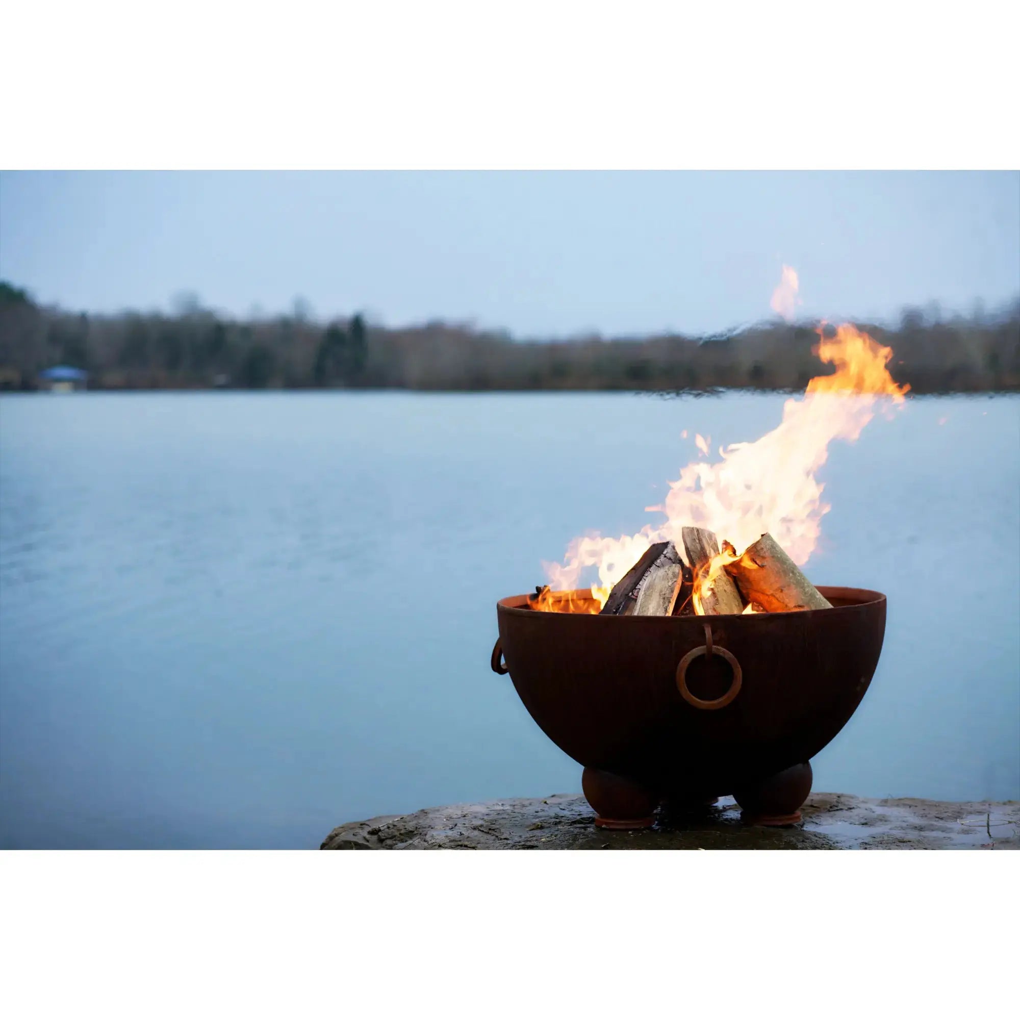 Nepal 41″ Round Wood Burning Fire Pit – Carbon Steel by Fire Pit Art Fire Pit Art