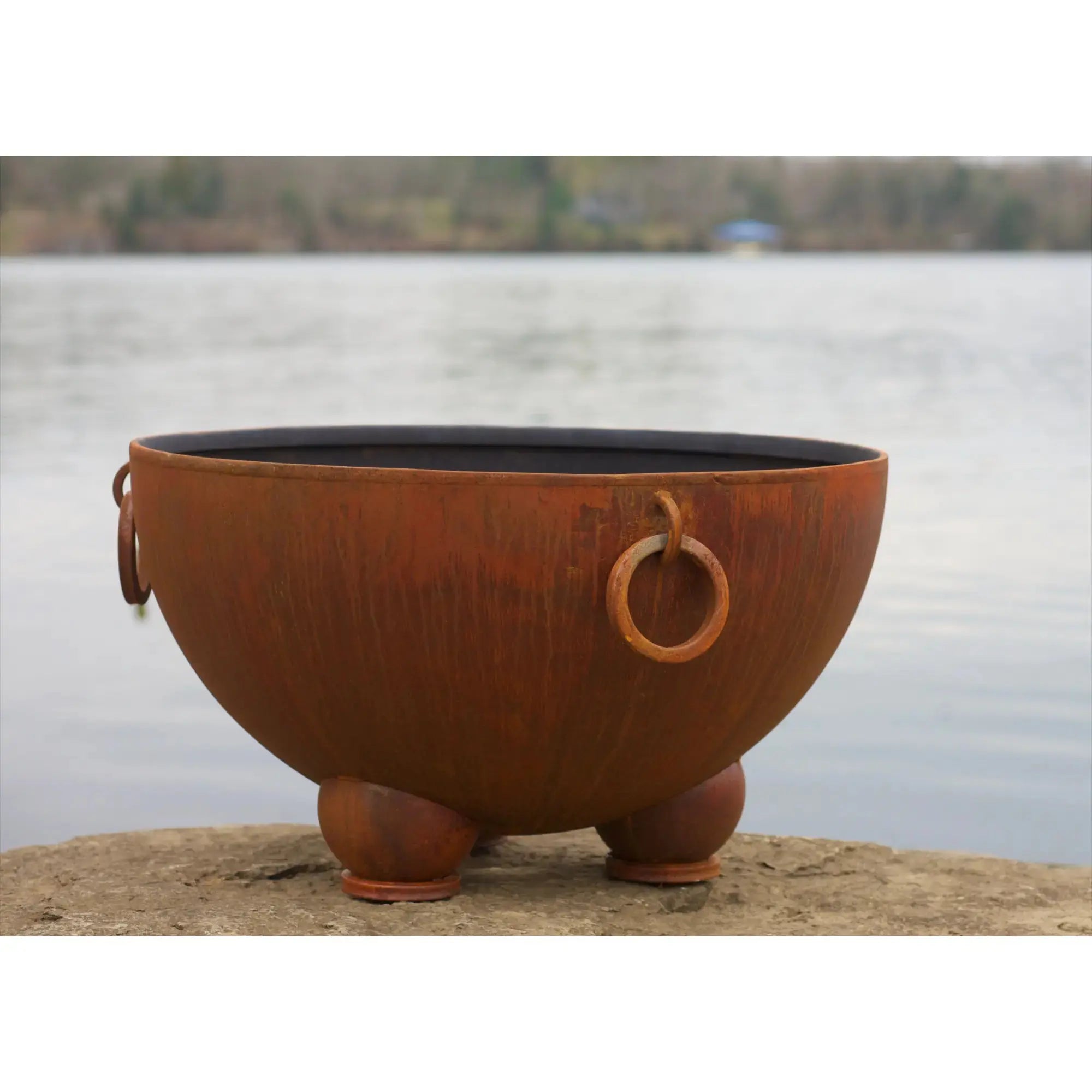 Nepal 41″ Round Wood Burning Fire Pit – Carbon Steel by Fire Pit Art Fire Pit Art