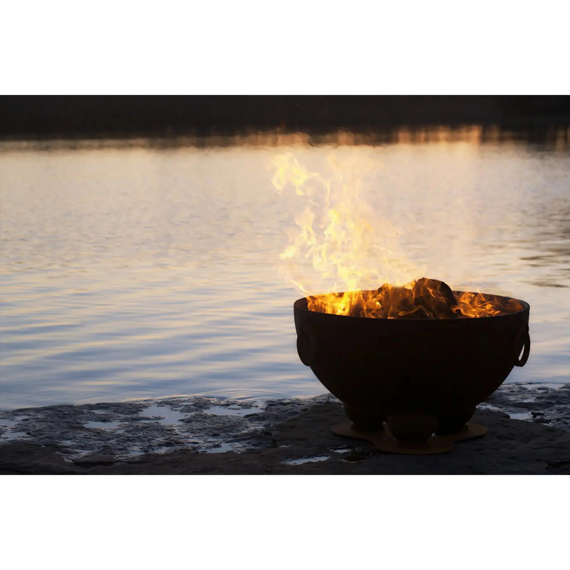 Nepal 41″ Round Wood Burning Fire Pit – Carbon Steel by Fire Pit Art Fire Pit Art
