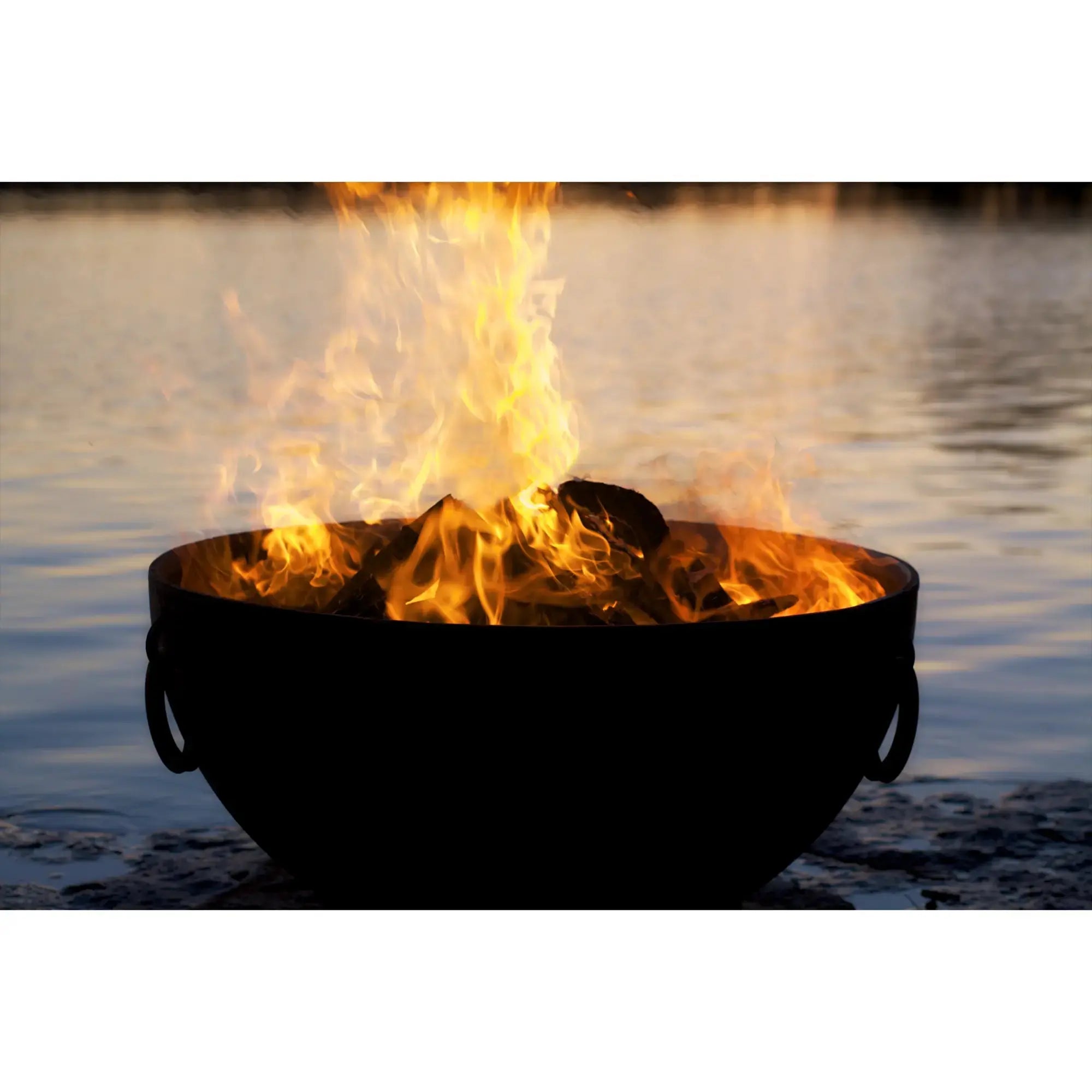 Nepal 41″ Round Wood Burning Fire Pit – Carbon Steel by Fire Pit Art Fire Pit Art