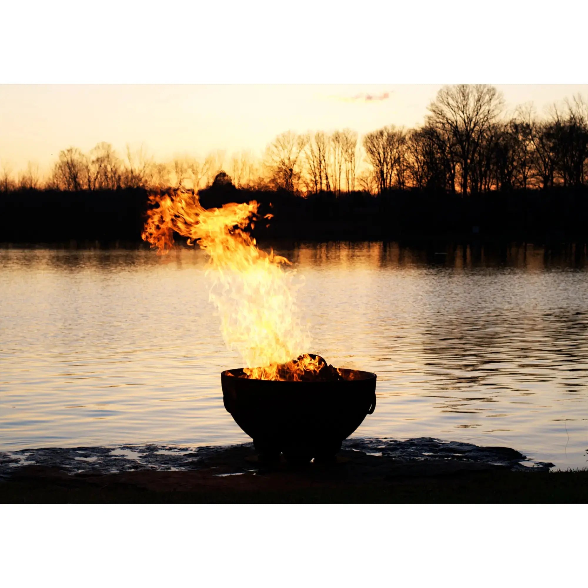 Nepal 41″ Round Wood Burning Fire Pit – Carbon Steel by Fire Pit Art Fire Pit Art