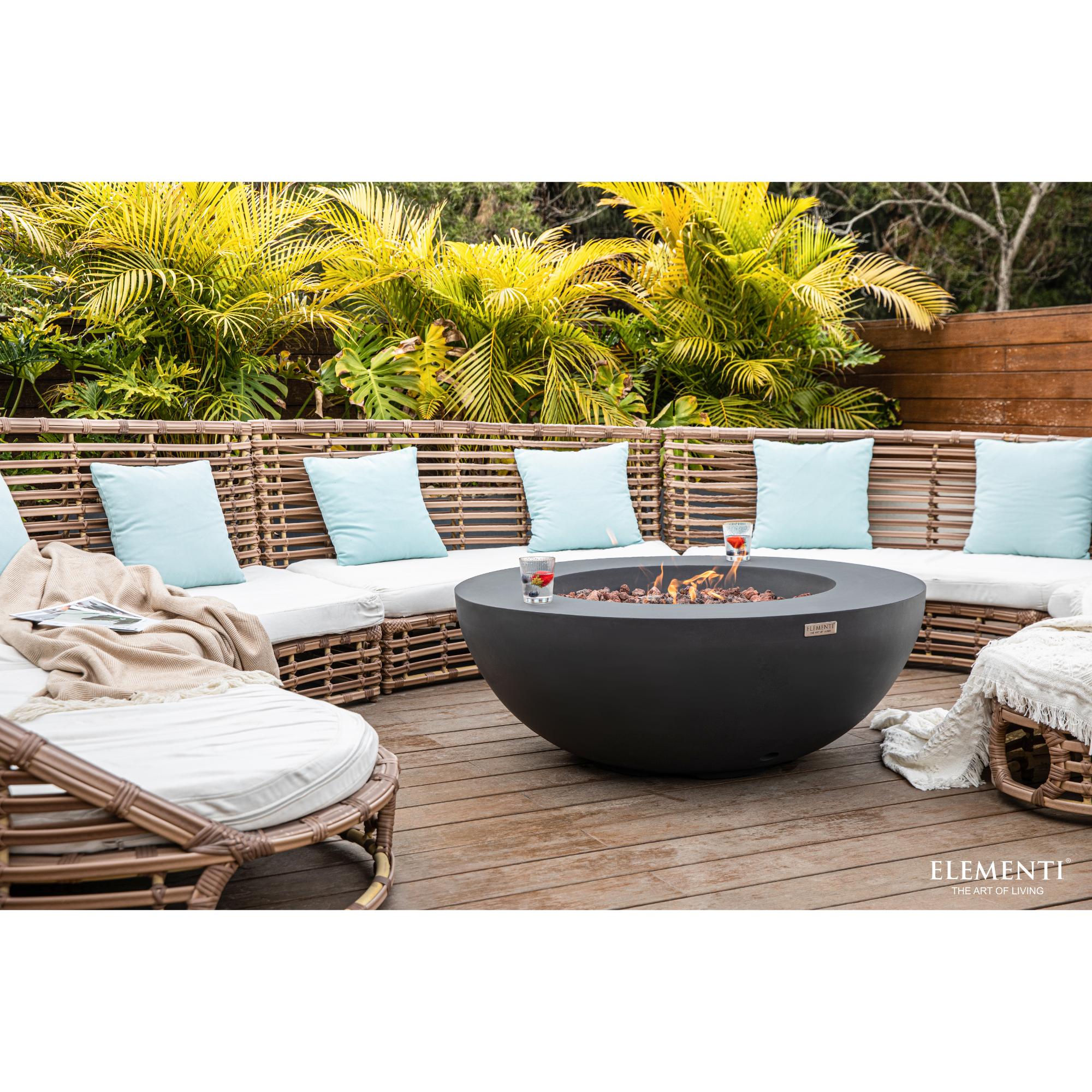 Lunar Bowl 42″ Round Concrete Gas Fire Table – Elementi