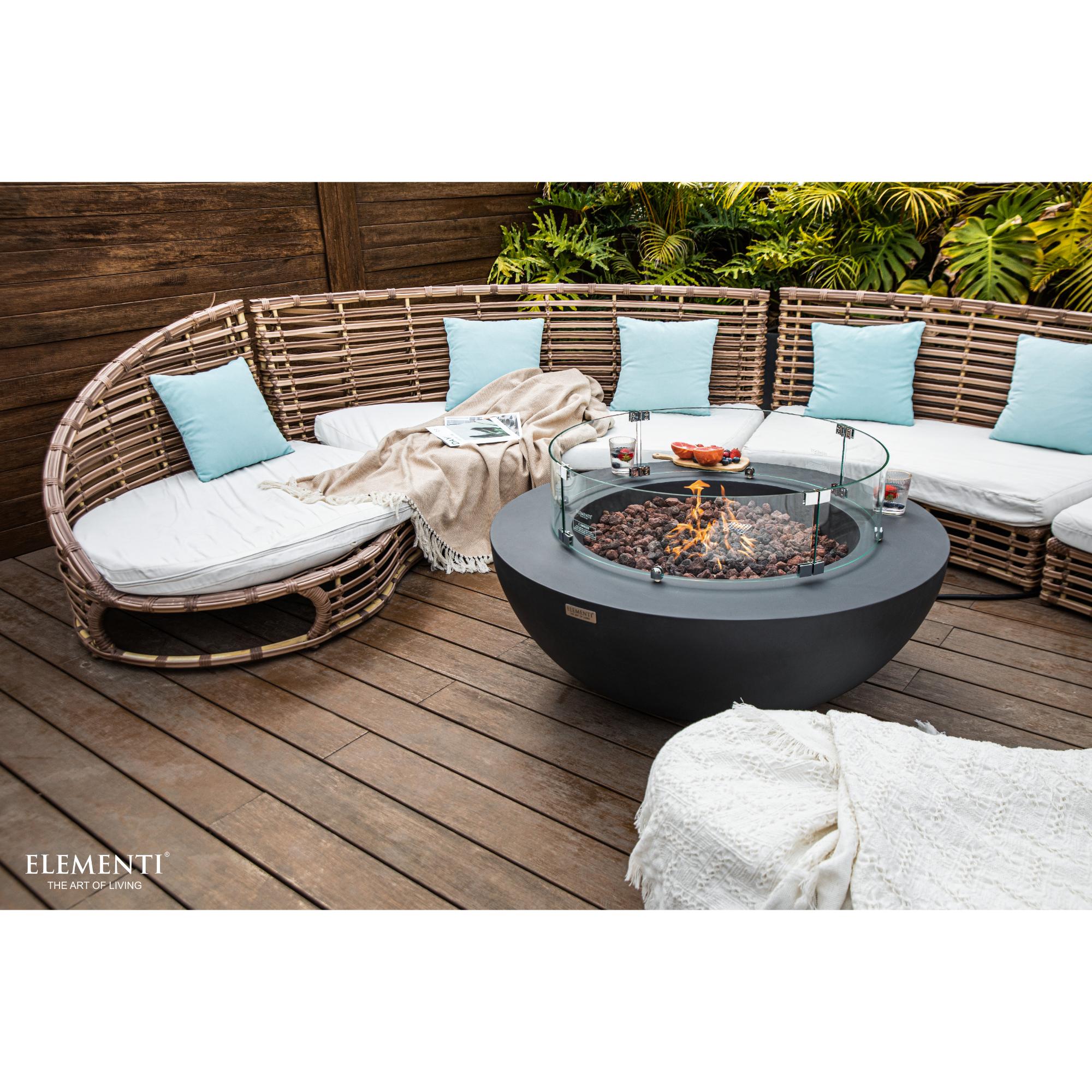 Lunar Bowl 42″ Round Concrete Gas Fire Table – Elementi