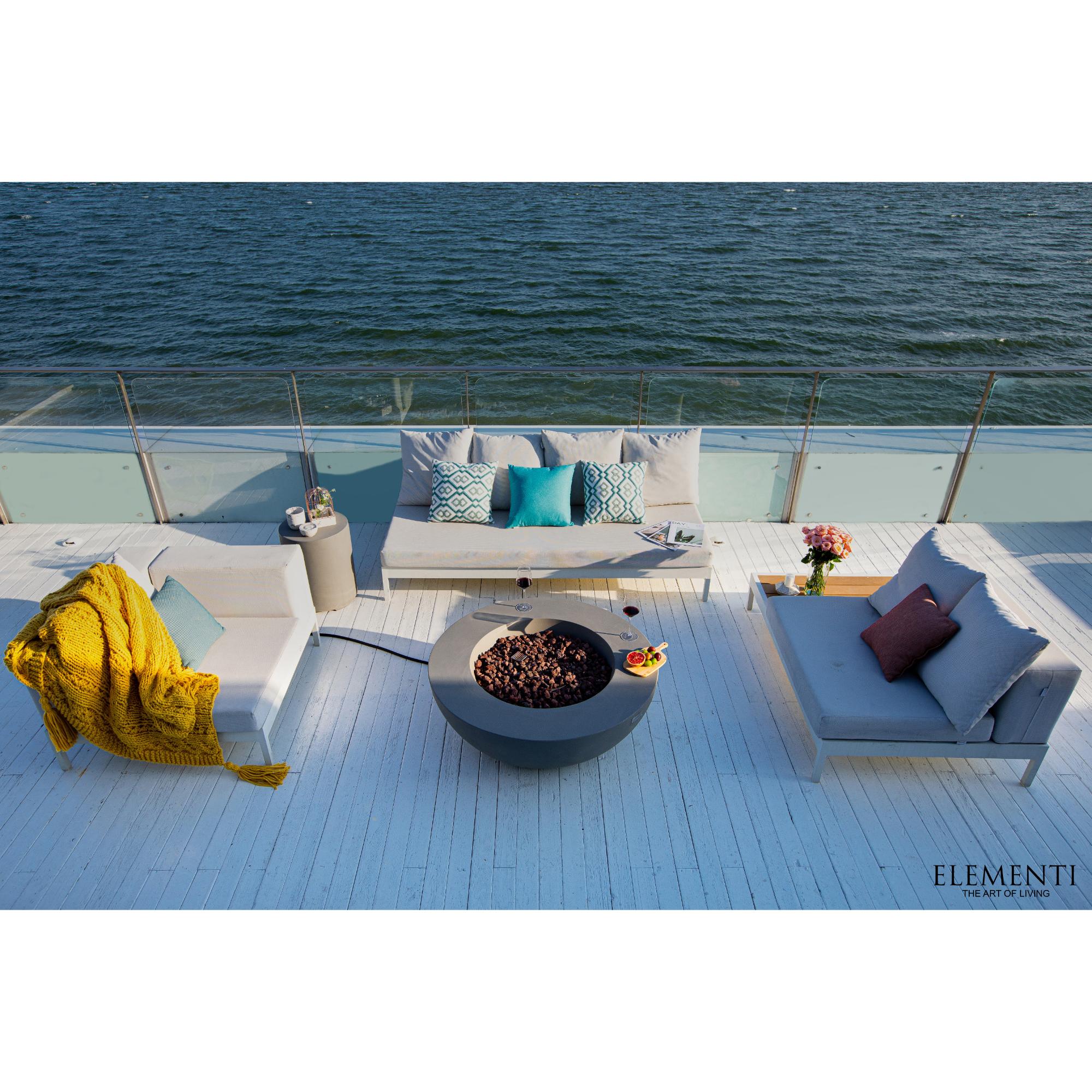 Lunar Bowl 42″ Round Concrete Gas Fire Table – Elementi