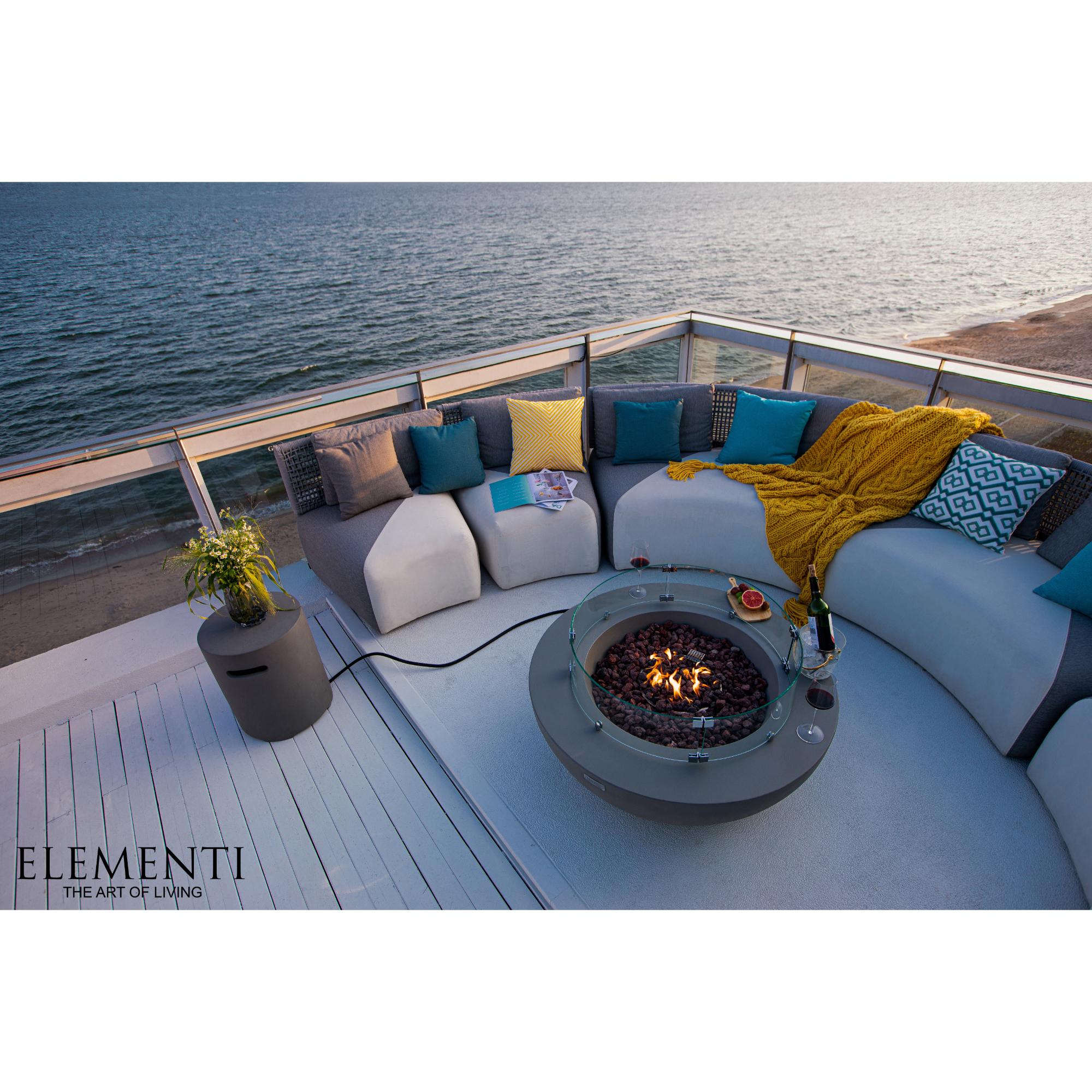 Lunar Bowl 42″ Round Concrete Gas Fire Table – Elementi