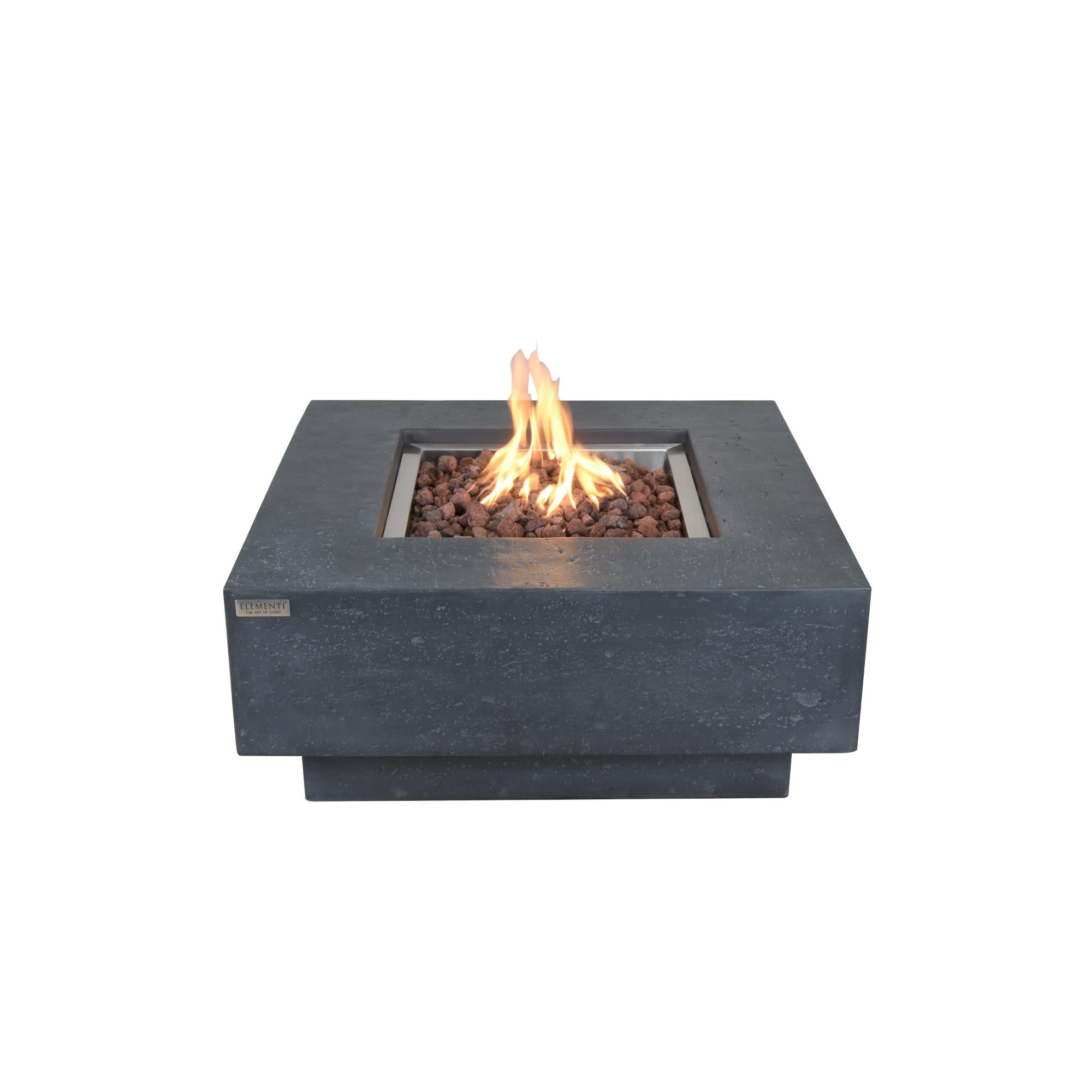 Manhattan 36″ Square Concrete Gas Fire Table – Elementi
