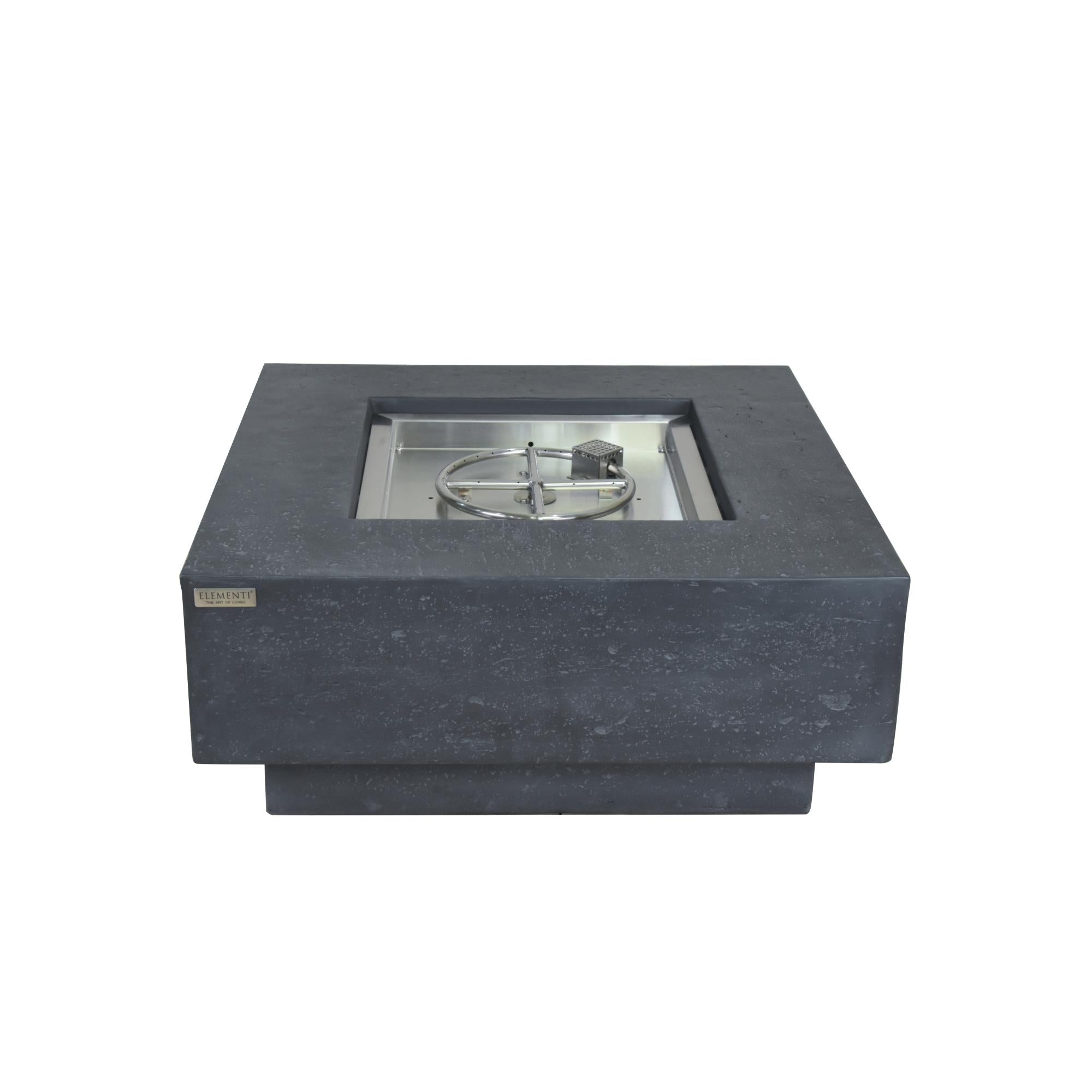 Manhattan 36″ Square Concrete Gas Fire Table – Elementi