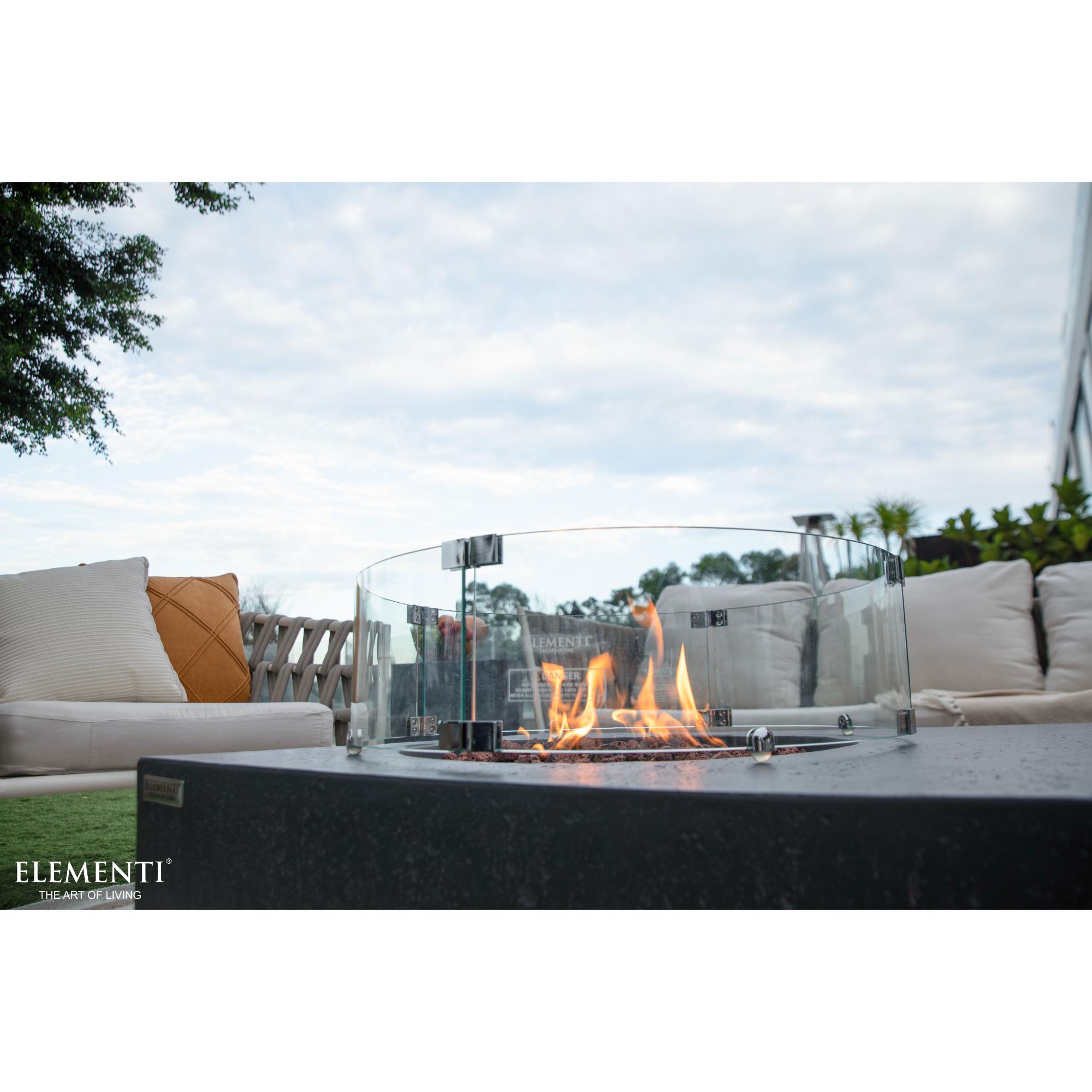Metropolis 56″ Rectangular Concrete Gas Fire Table – Elementi