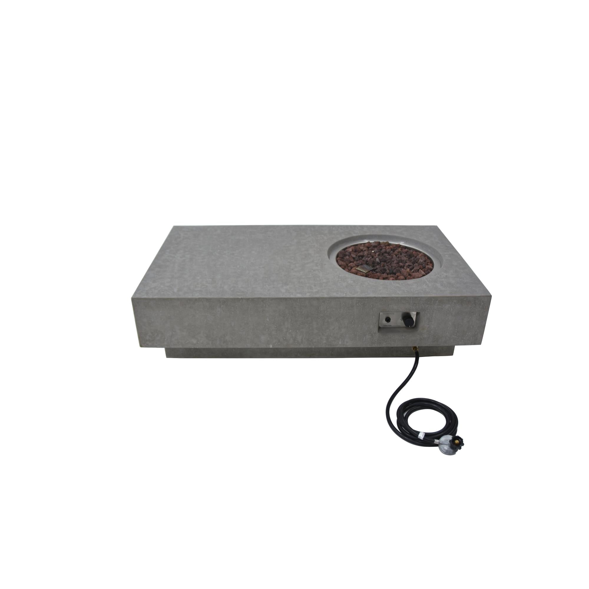 Metropolis 56″ Rectangular Concrete Gas Fire Table – Elementi