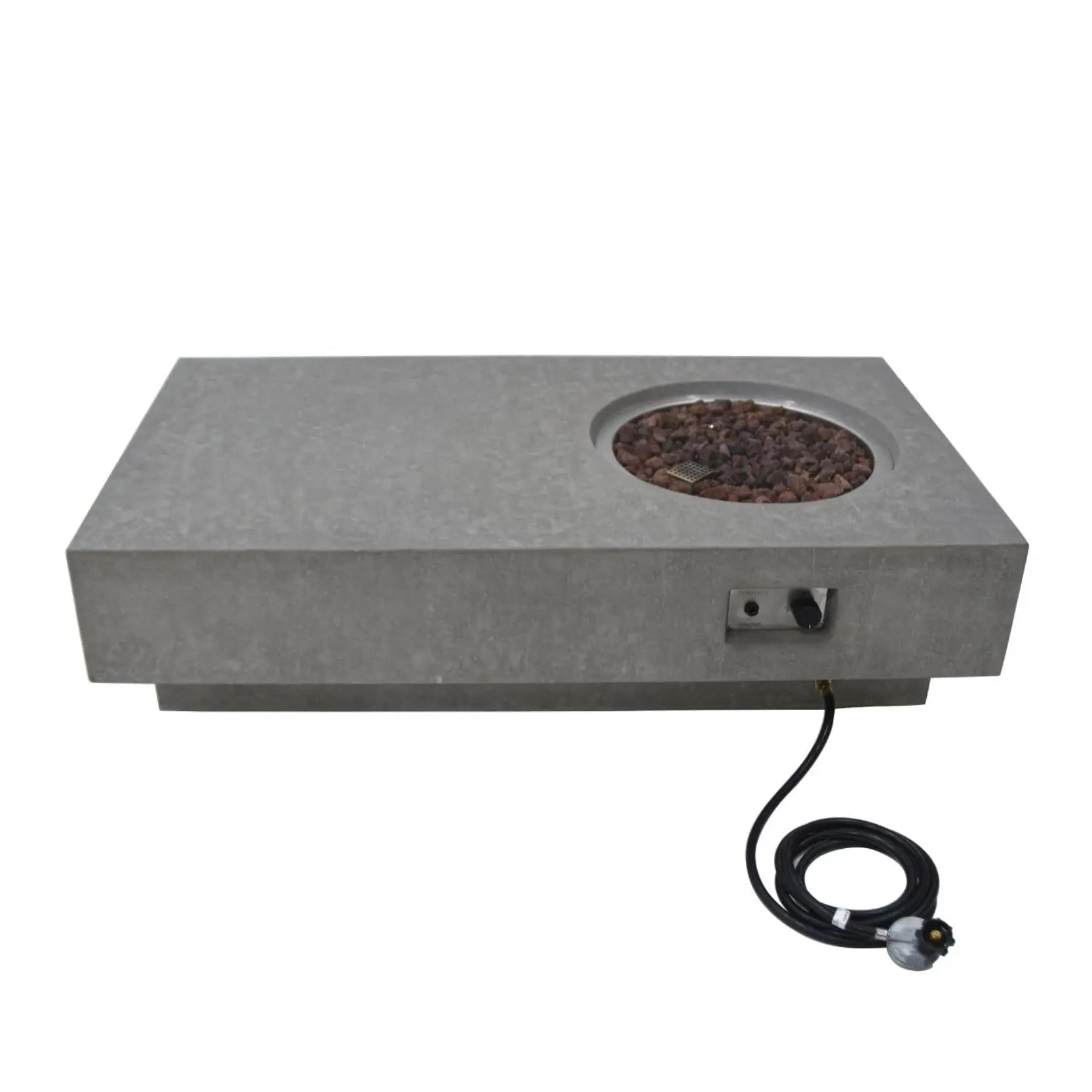 Metropolis 56″ Rectangular Concrete Gas Fire Table – Elementi Elementi