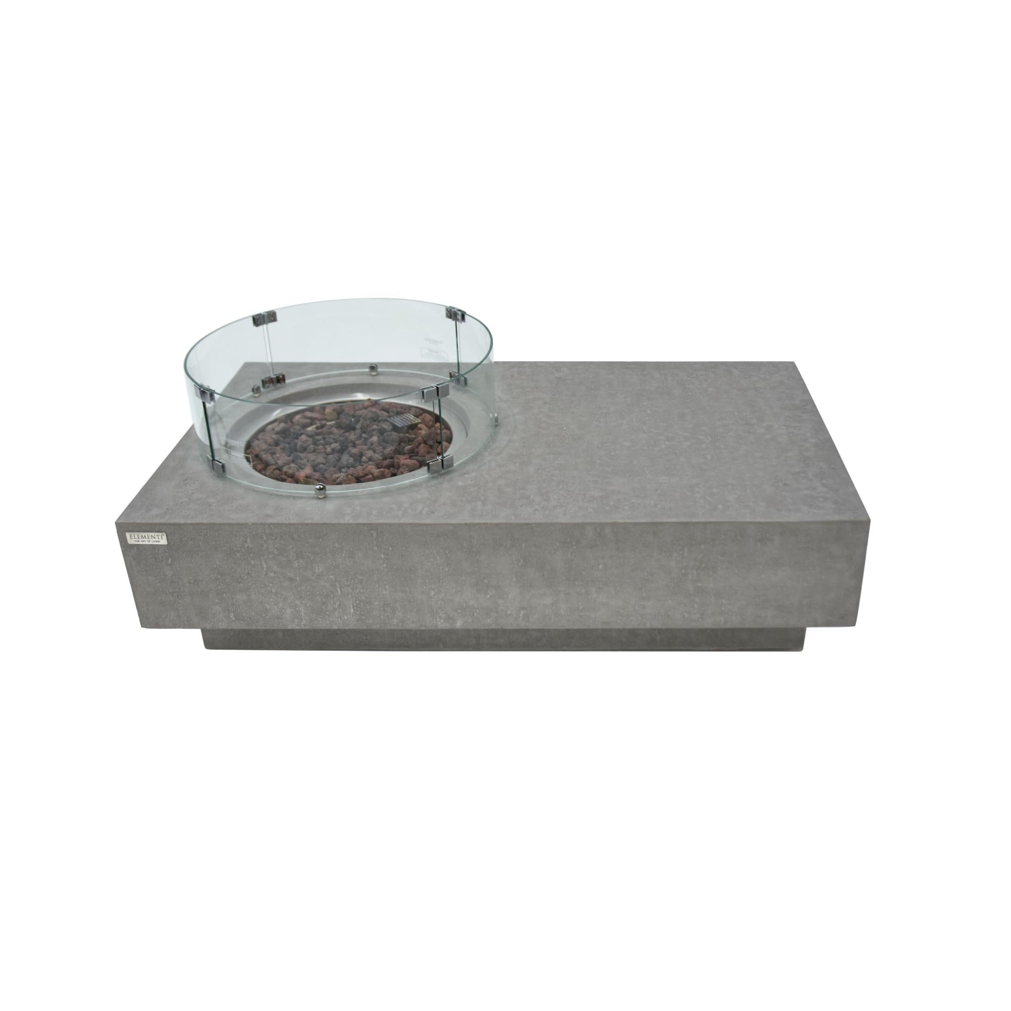 Metropolis 56″ Rectangular Concrete Gas Fire Table – Elementi