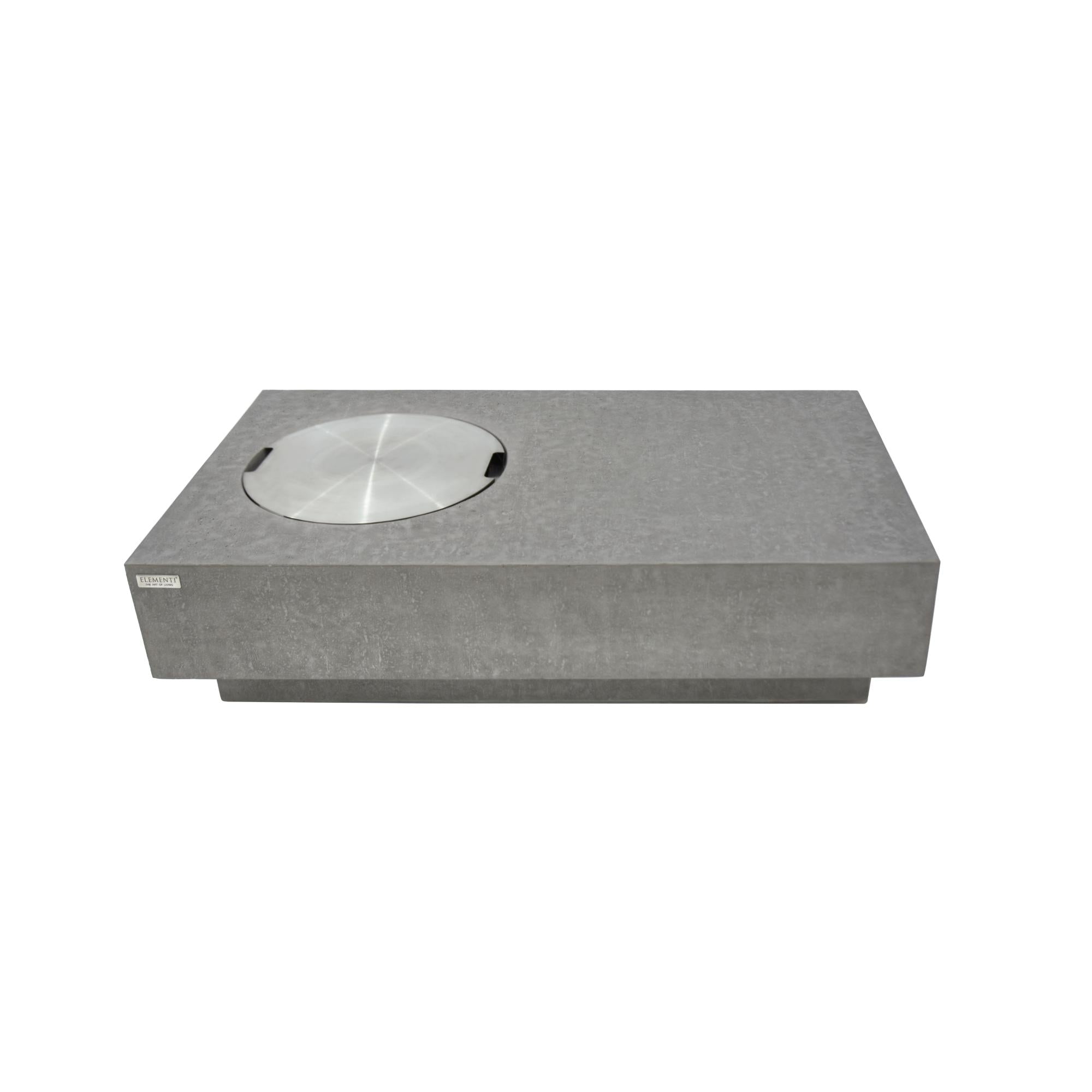 Metropolis 56″ Rectangular Concrete Gas Fire Table – Elementi