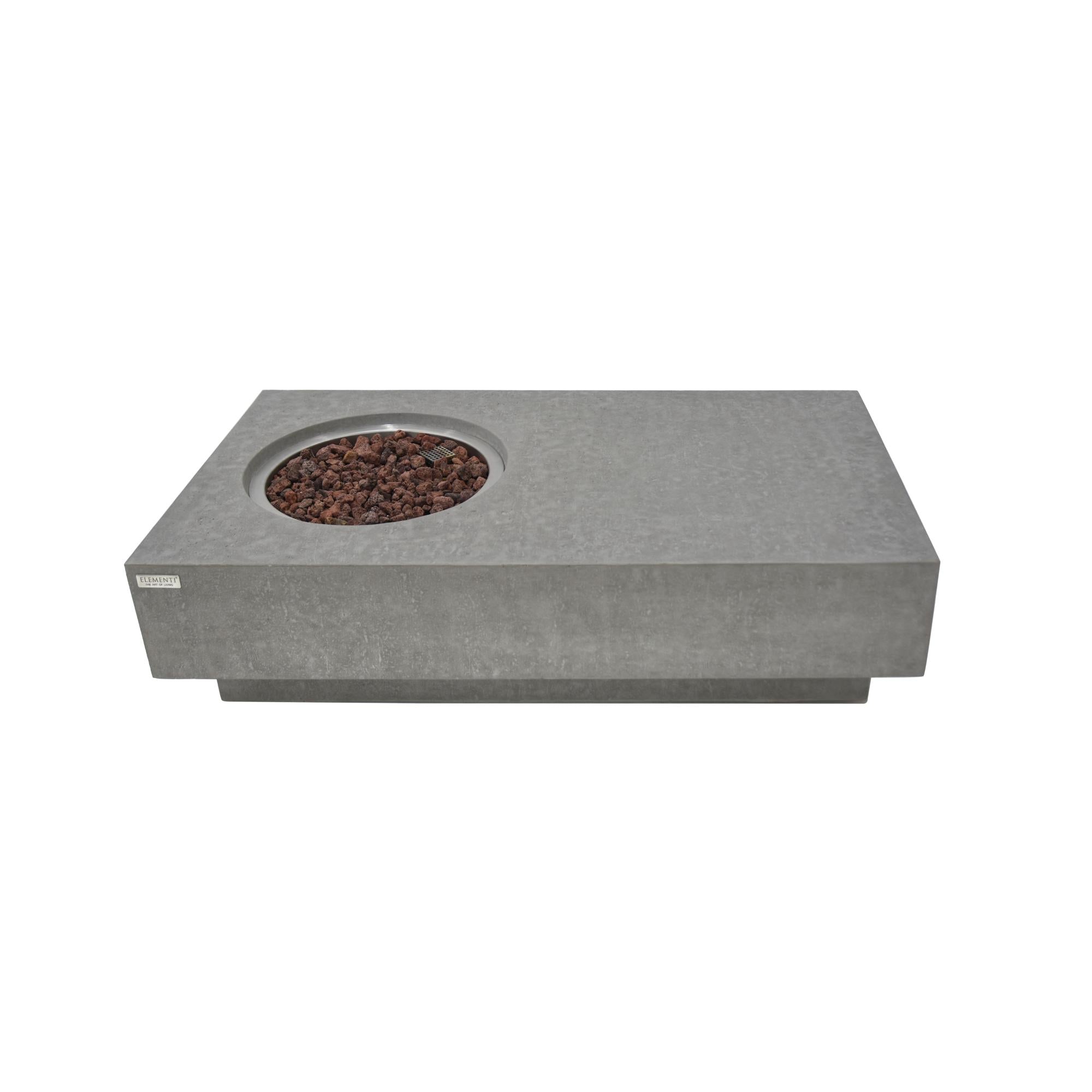 Metropolis 56″ Rectangular Concrete Gas Fire Table – Elementi