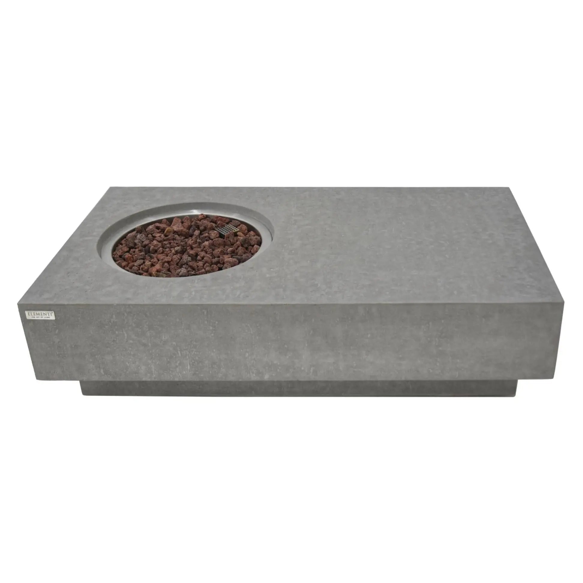 Metropolis 56″ Rectangular Concrete Gas Fire Table – Elementi Elementi