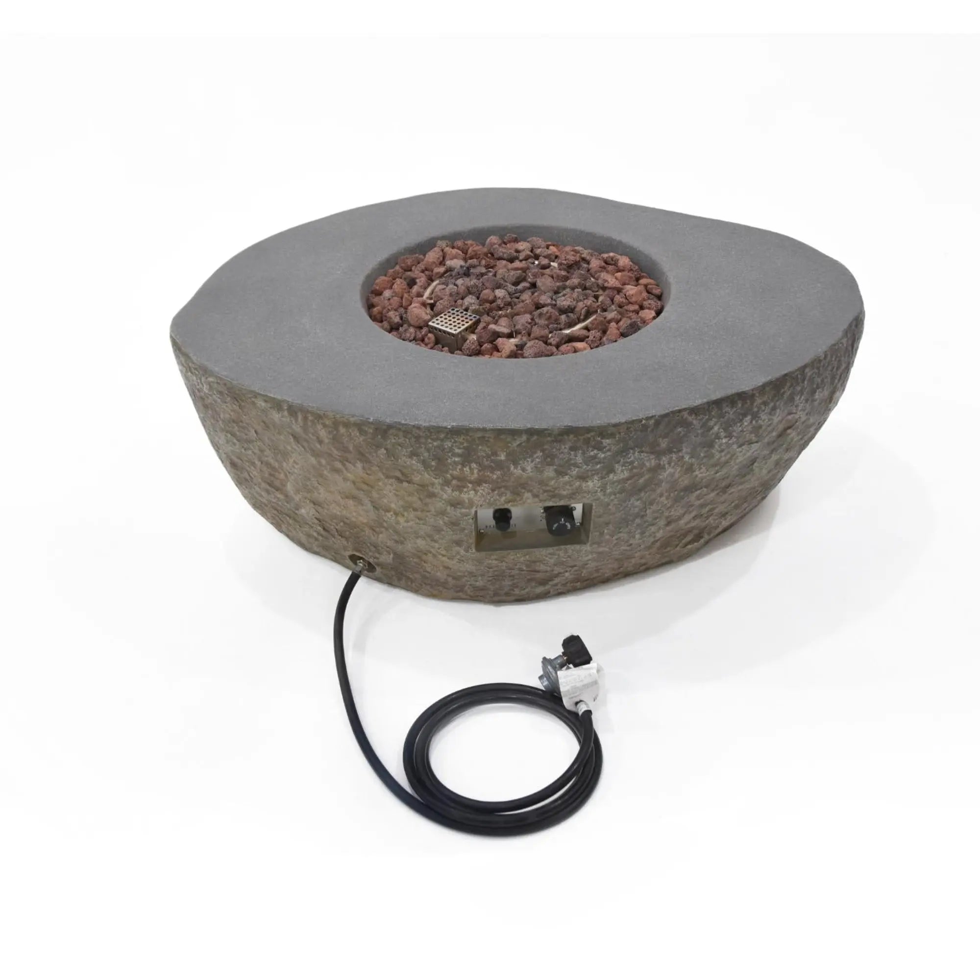 Boulder 43″ Round Concrete Gas Fire Table – Elementi Elementi