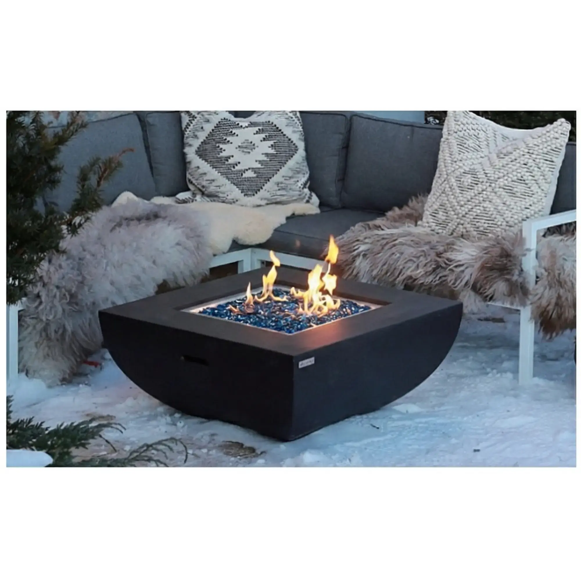 Aurora 34" Square Concrete Gas Fire Table - Modeno Modeno