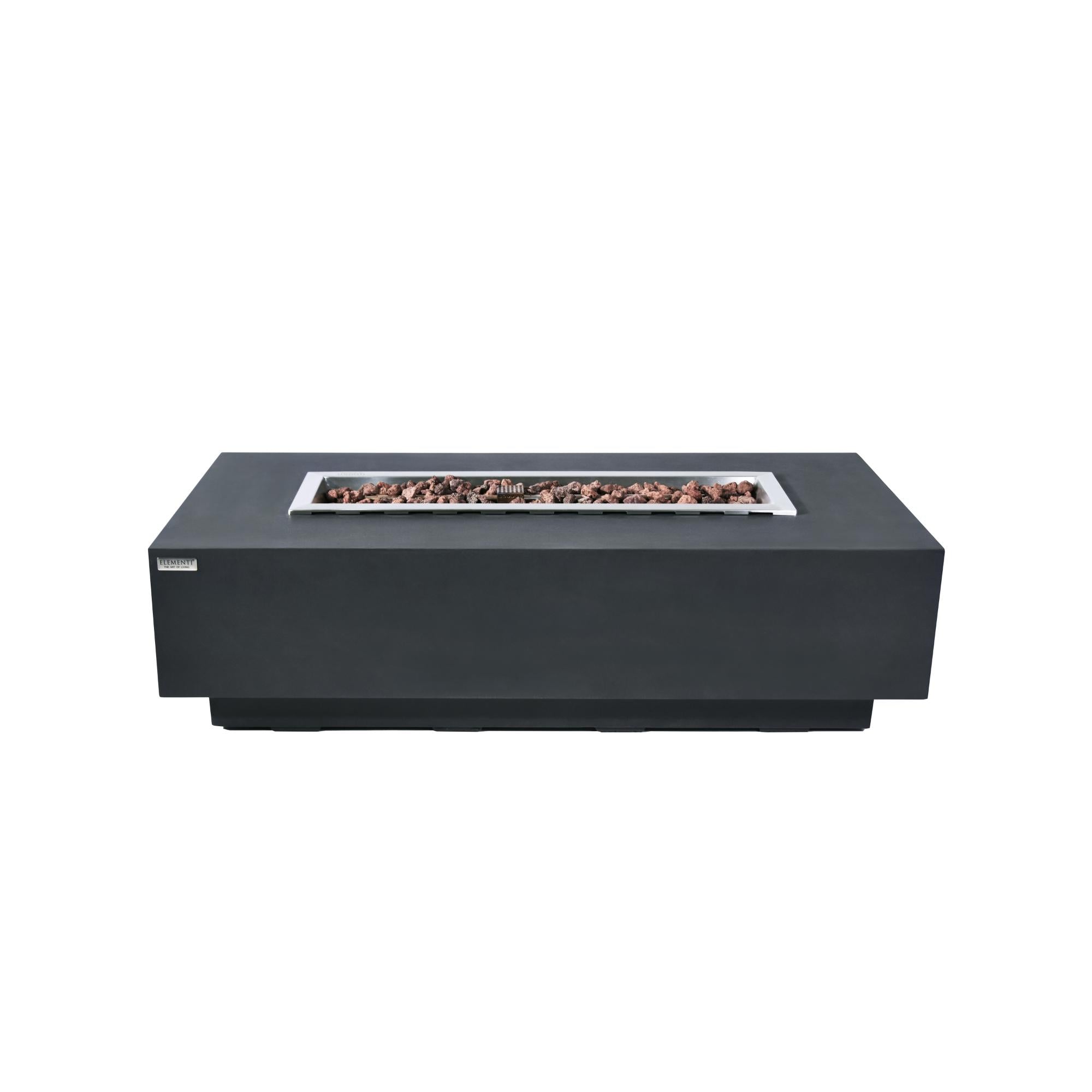 Granville 60″ Rectangular Concrete Gas Fire Table – Elementi