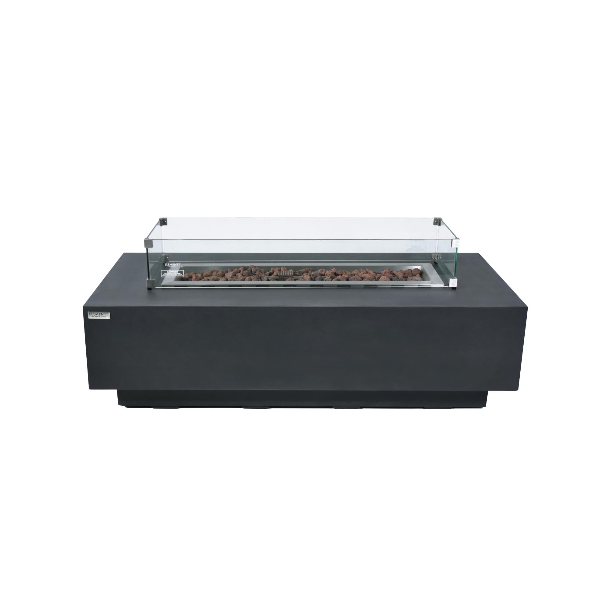 Granville 60″ Rectangular Concrete Gas Fire Table – Elementi