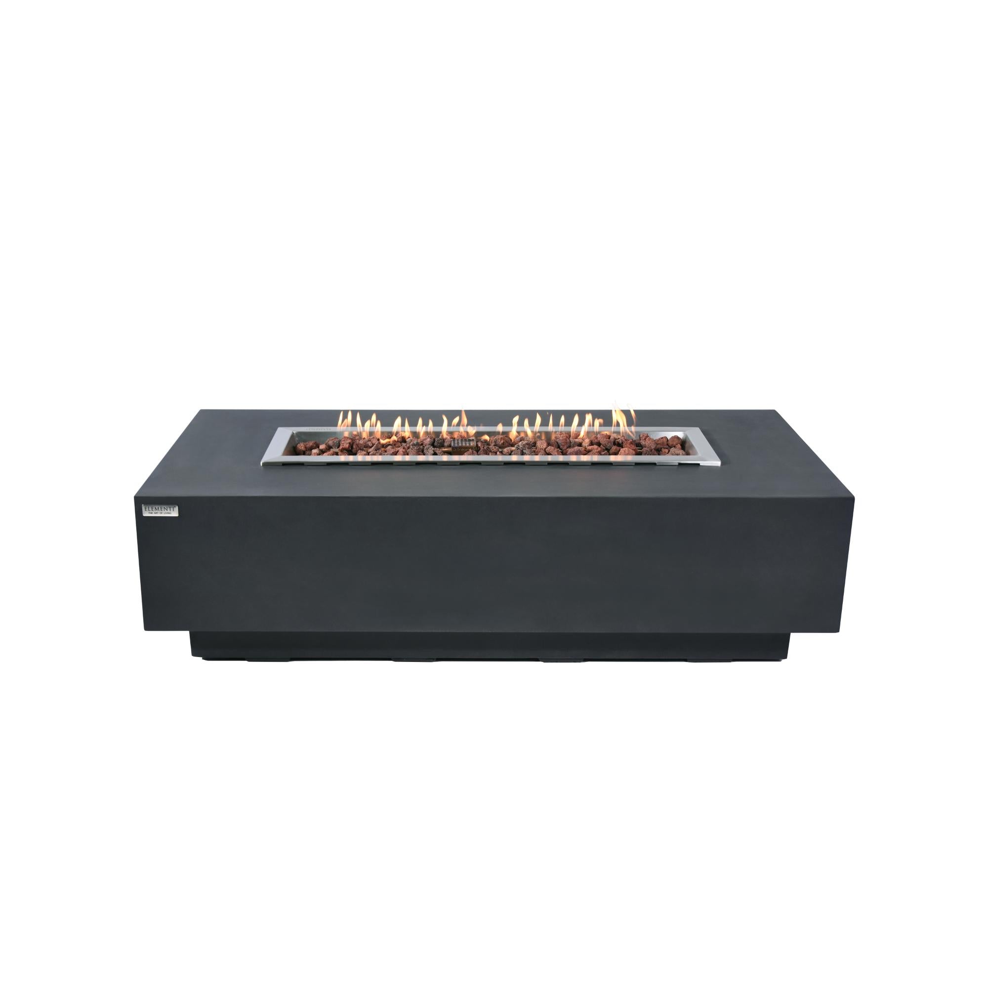 Granville 60″ Rectangular Concrete Gas Fire Table – Elementi
