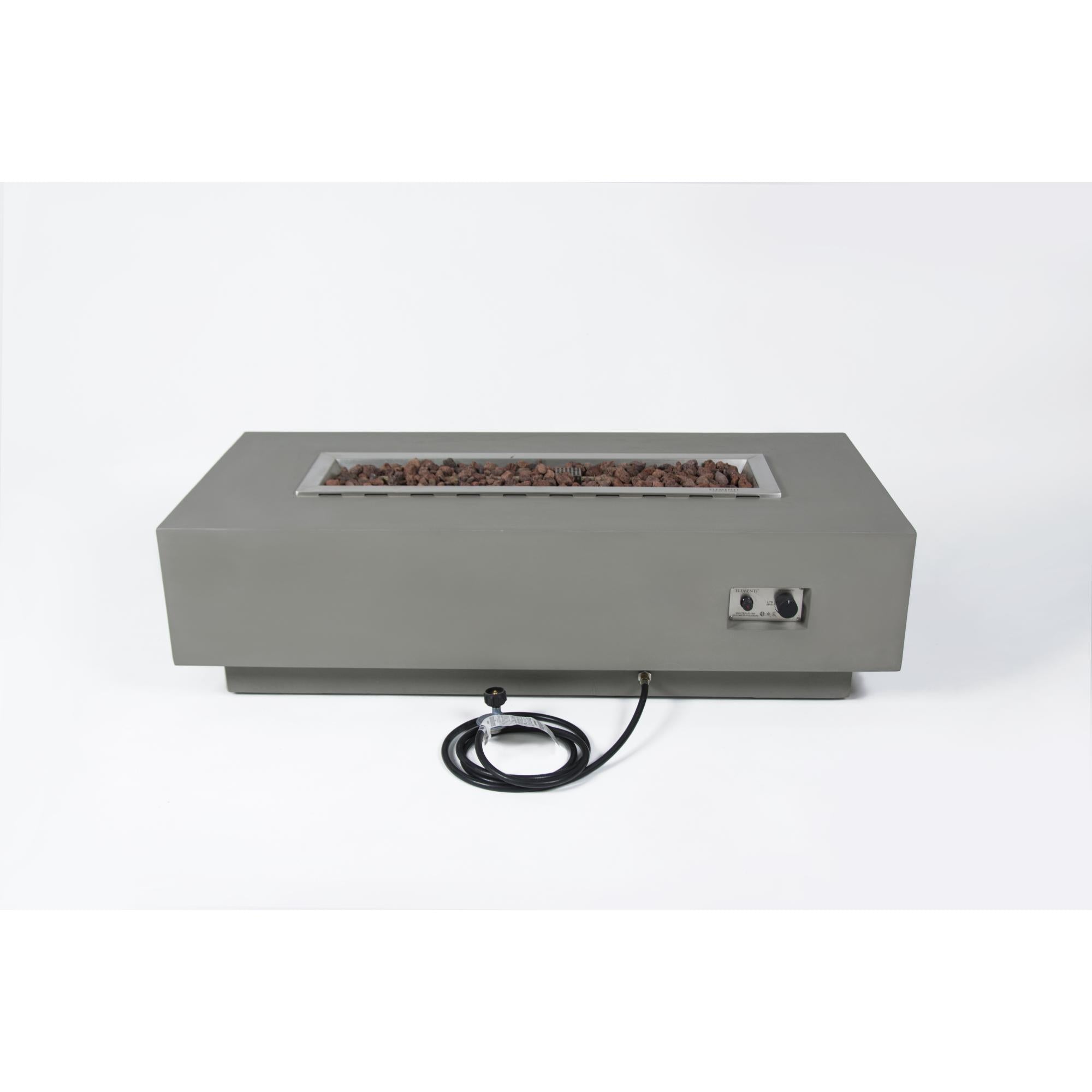 Granville 60″ Rectangular Concrete Gas Fire Table – Elementi