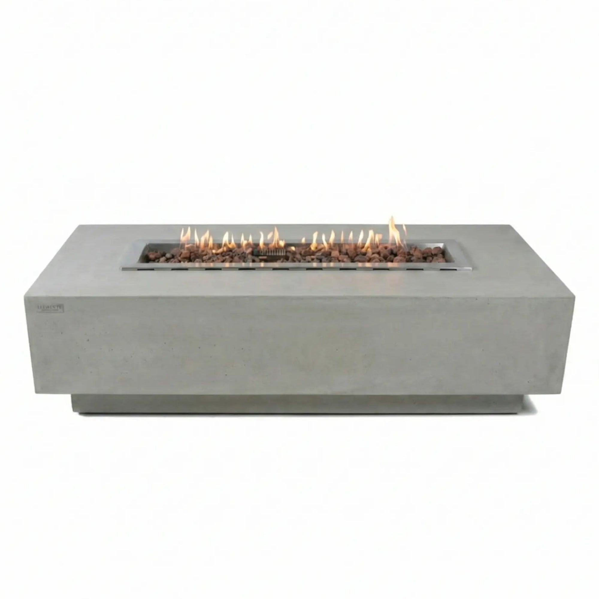 Granville 60″ Rectangular Concrete Gas Fire Table – Elementi