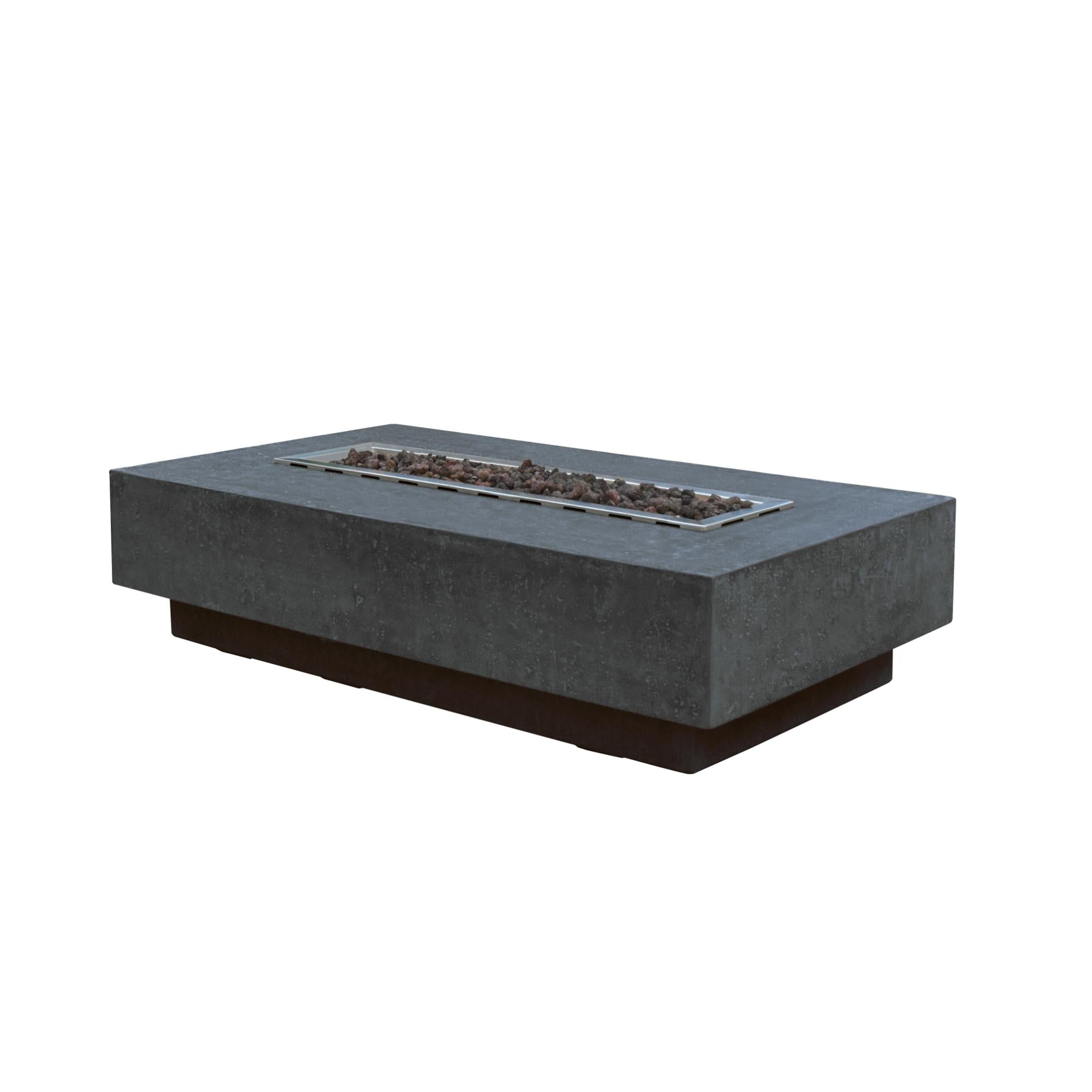 Hampton 56″ Rectangular Concrete Gas Fire Table – Elementi