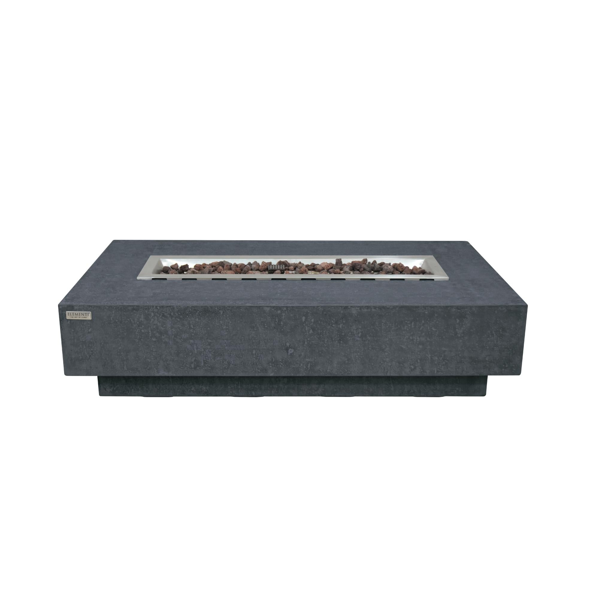 Hampton 56″ Rectangular Concrete Gas Fire Table – Elementi