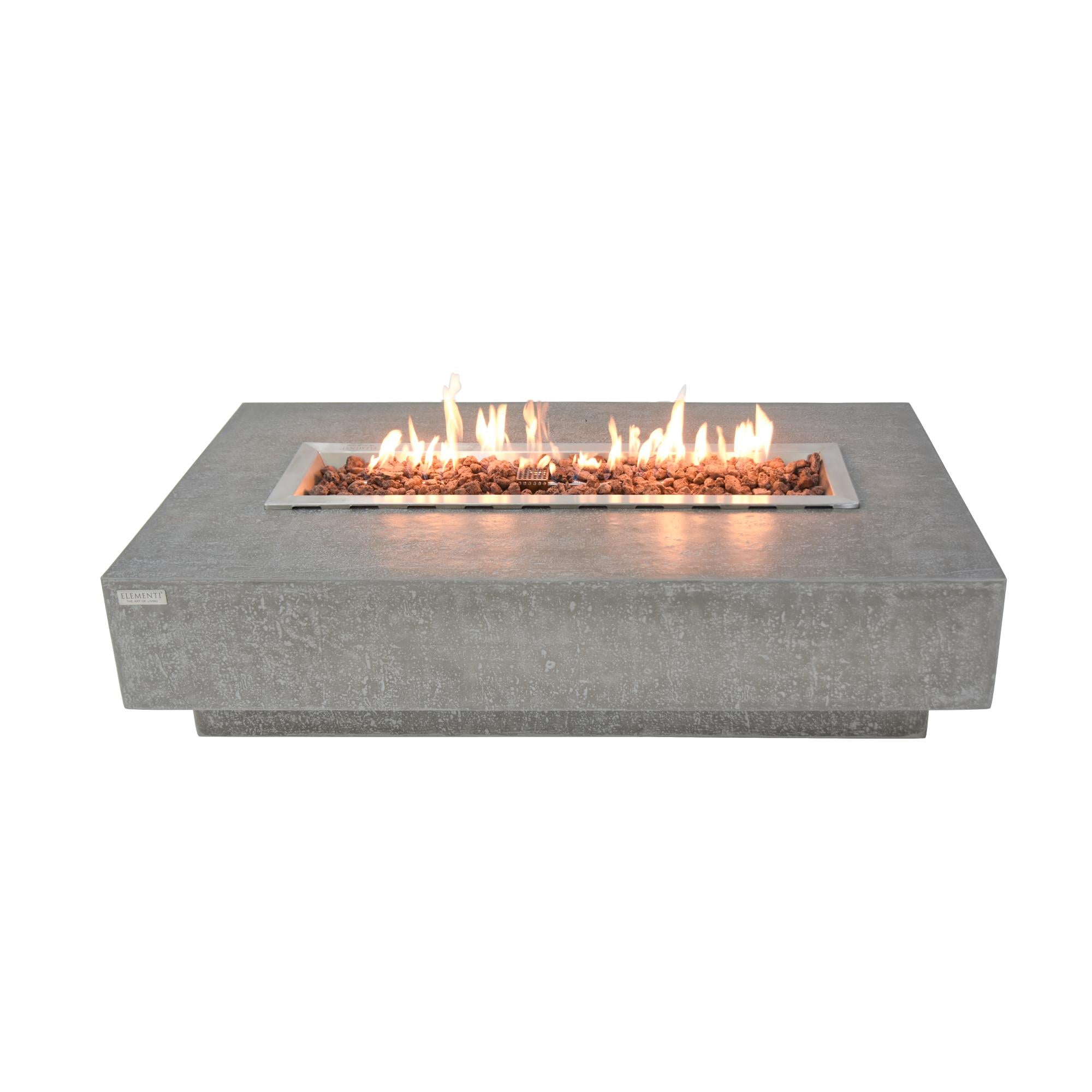 Hampton 56″ Rectangular Concrete Gas Fire Table – Elementi