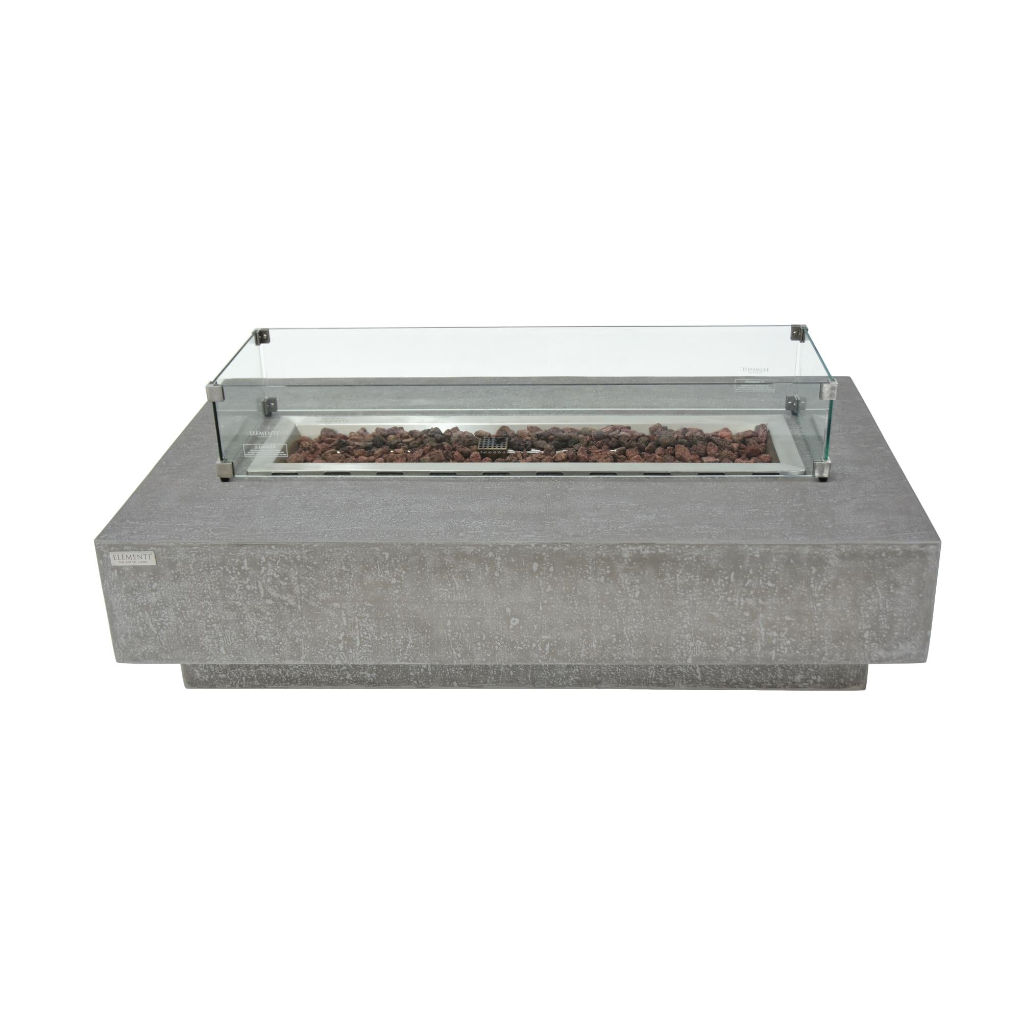 Hampton 56″ Rectangular Concrete Gas Fire Table – Elementi
