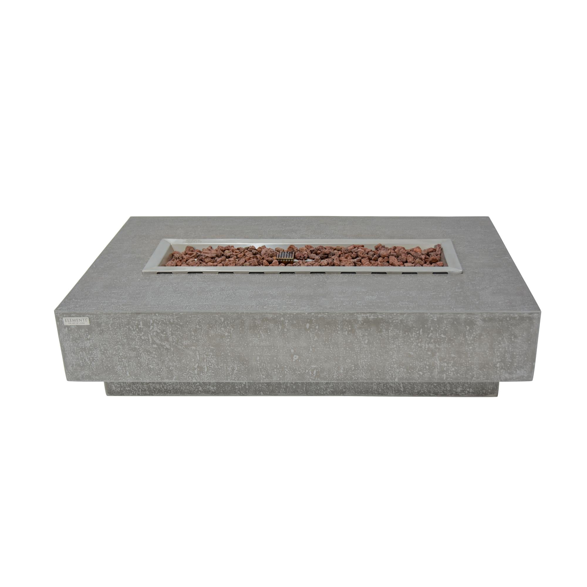 Hampton 56″ Rectangular Concrete Gas Fire Table – Elementi